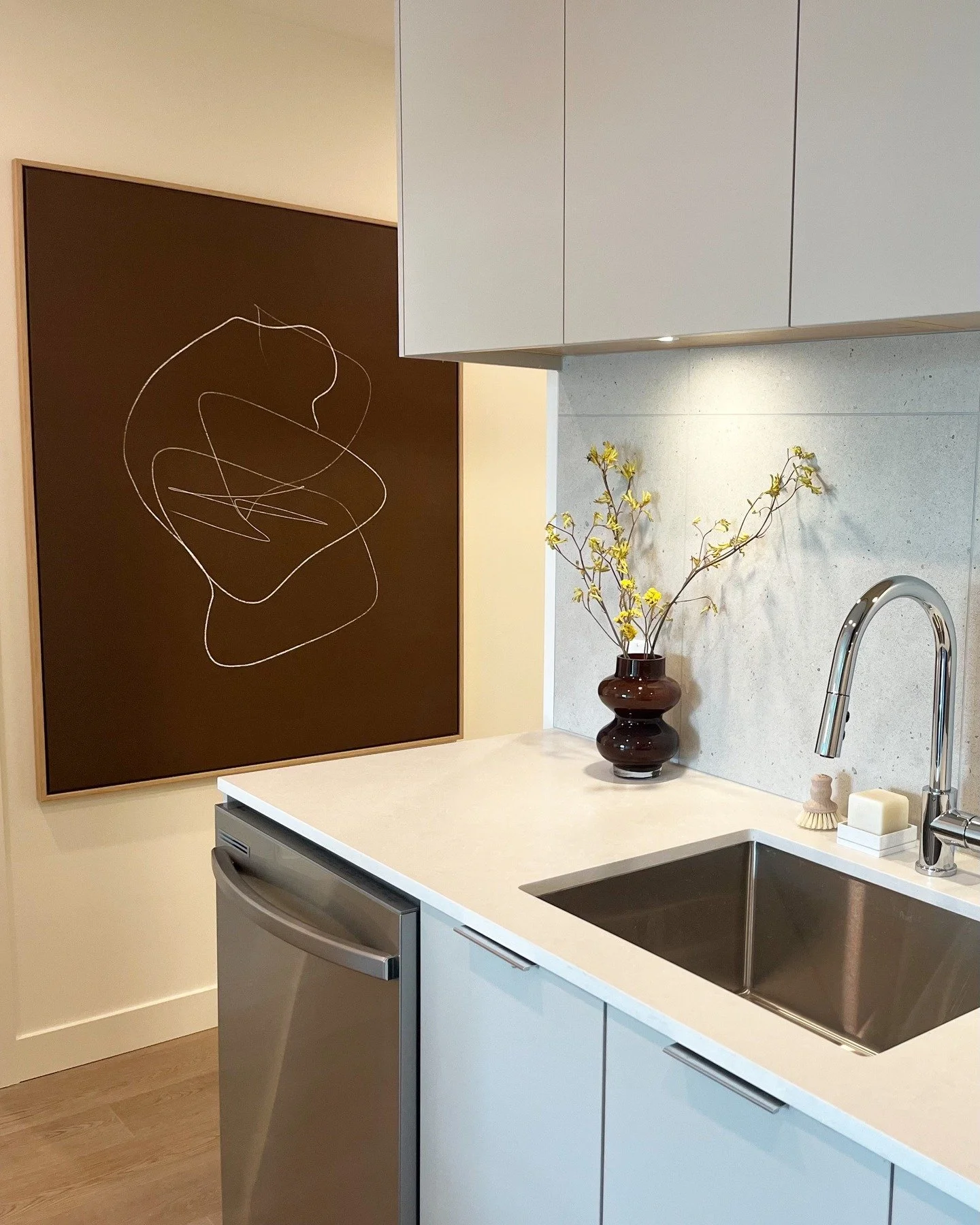 Installed and looking good 🍃 Recent printing and framing for REN - Joyce &amp; Kingsway. Design by @deuxigners 

.
.
.

#VancouverFraming #CustomFramingVancouver
#PicturePerfectVancouver
#VancouverInteriors
#GalleryWallGoals
#FramingExperts
#WallArt