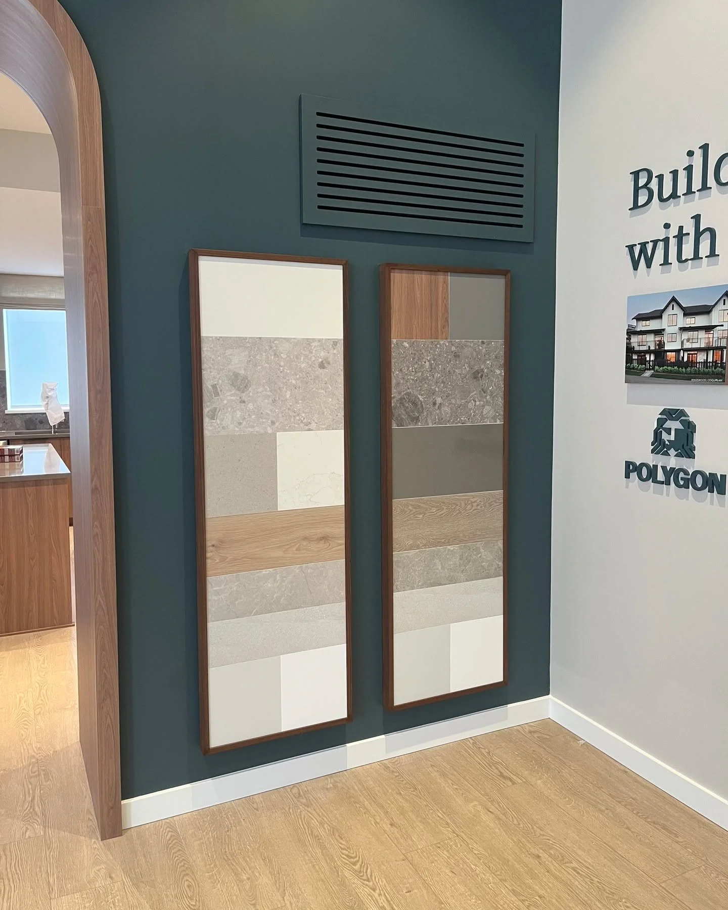 Launching a new development? We create framed sample boards designed to enhance your showroom.

For the Stirling Block showroom in Coquitlam by @polygonhomes, we finished these boards in dark walnut for a warm, cohesive look.

.
.
.
#sampleboards
#in
