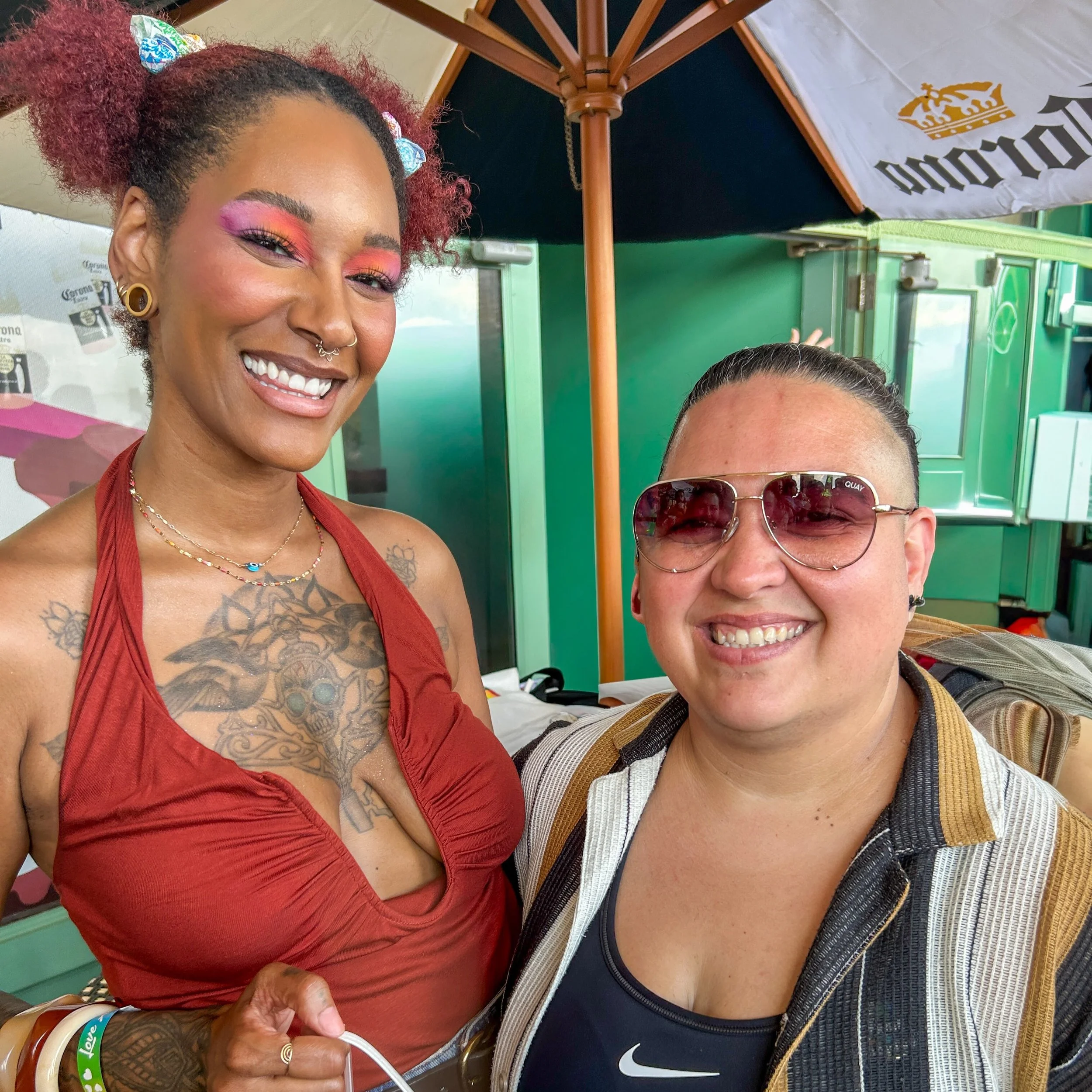Happy Pride Month 🏳️&zwj;🌈

I had such a great time celebrating myself- feeling comfortable and free ✨ spent my first pride openly with my sweet lover @dainfamousaz and cheers to many more to come 🧡🤍🩷 #wlw 

&mdash;&mdash;&mdash;&mdash;&mdash;&m