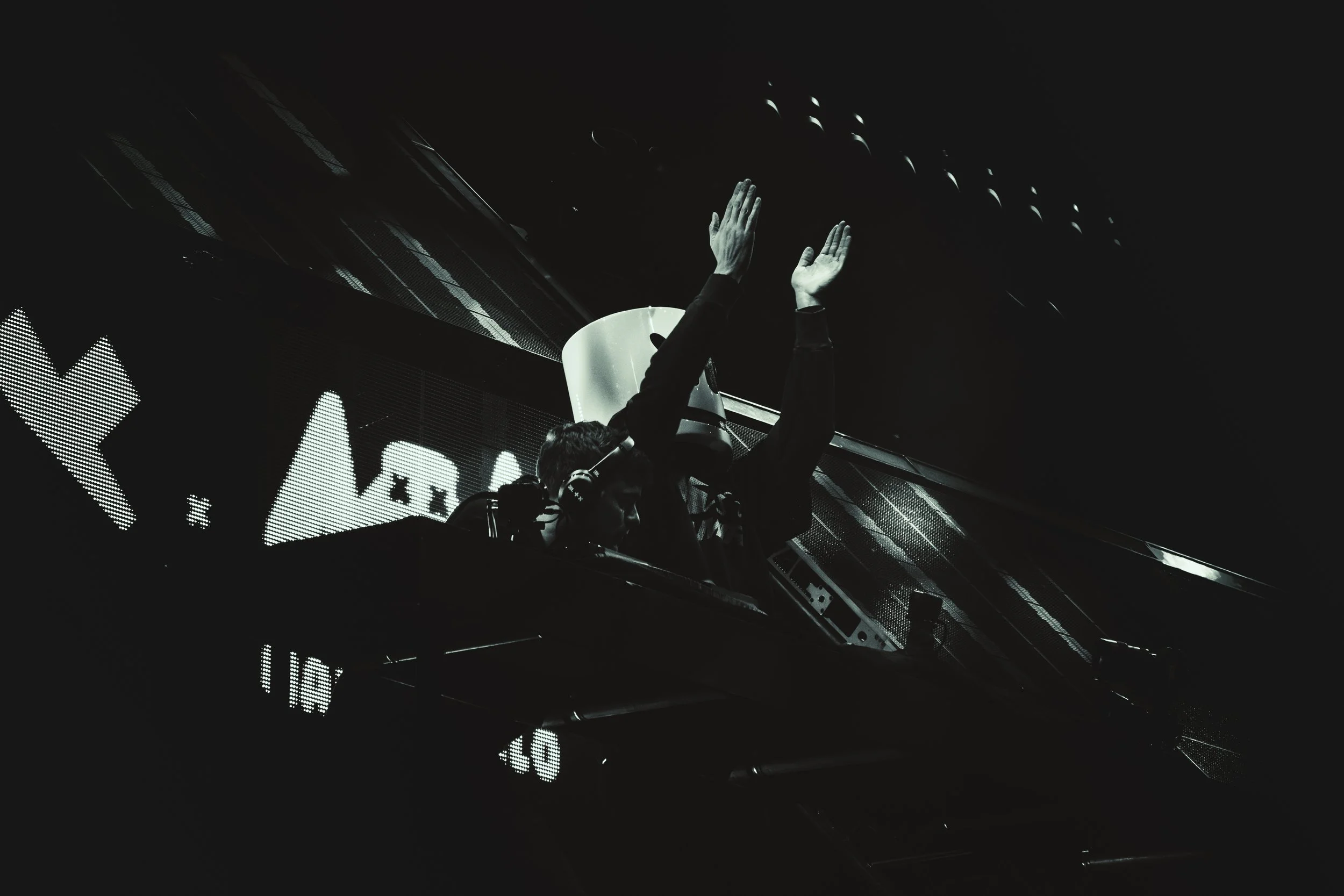 Martin Garrix and Marshmello vibing at Red Rocks Amphitheatere