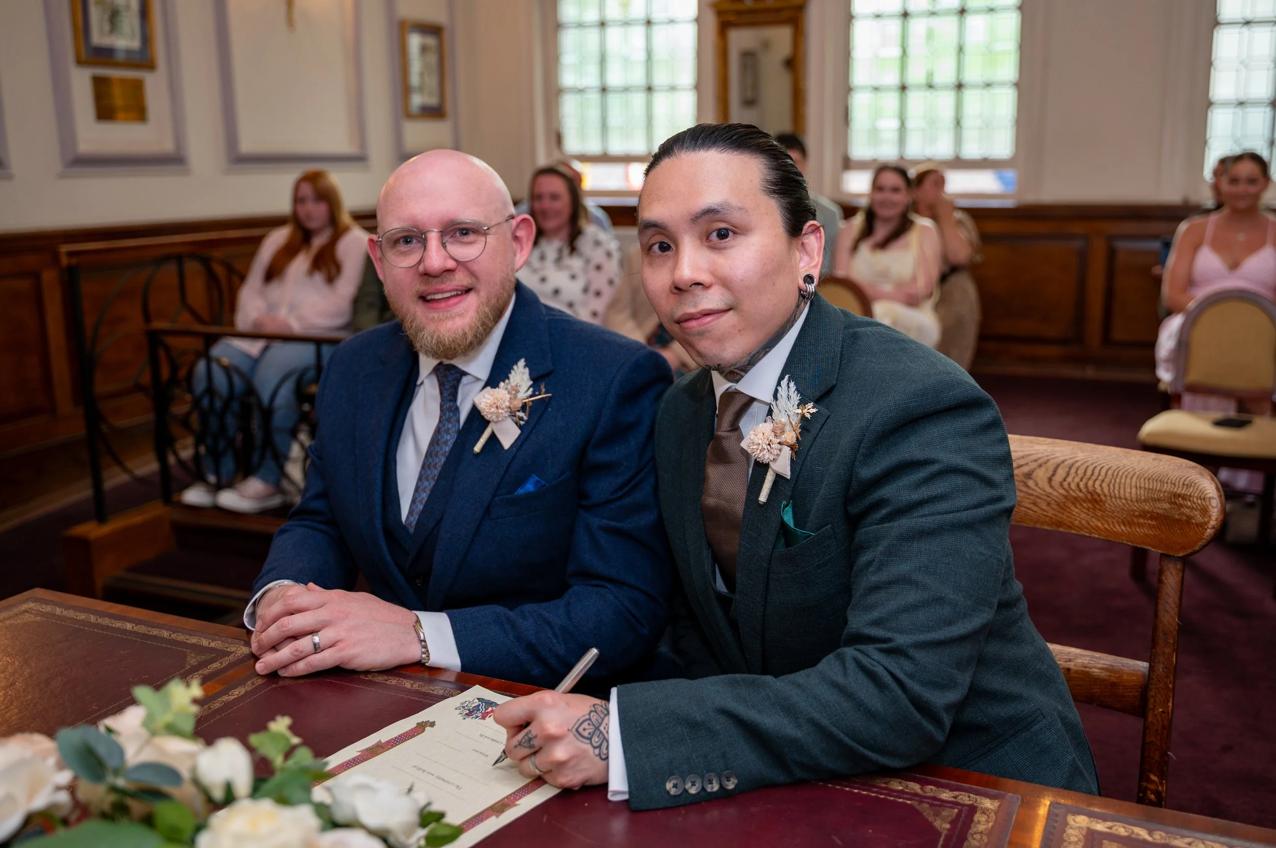 a same sex wedding at The Dexter room in Oxford
