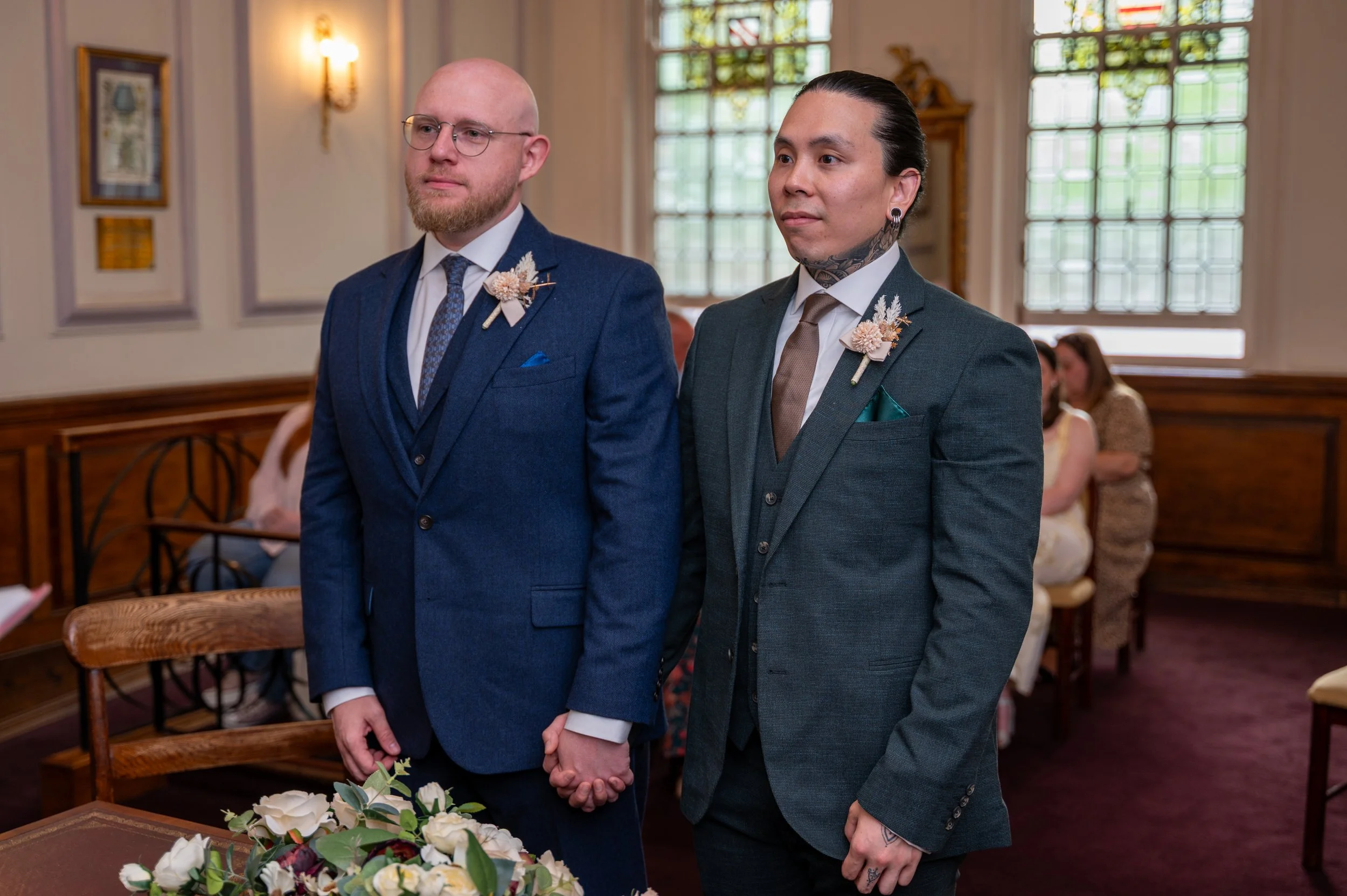 Henry &amp; Robert’s Stylish Registry Office Wedding in The Dexter Room, Oxford