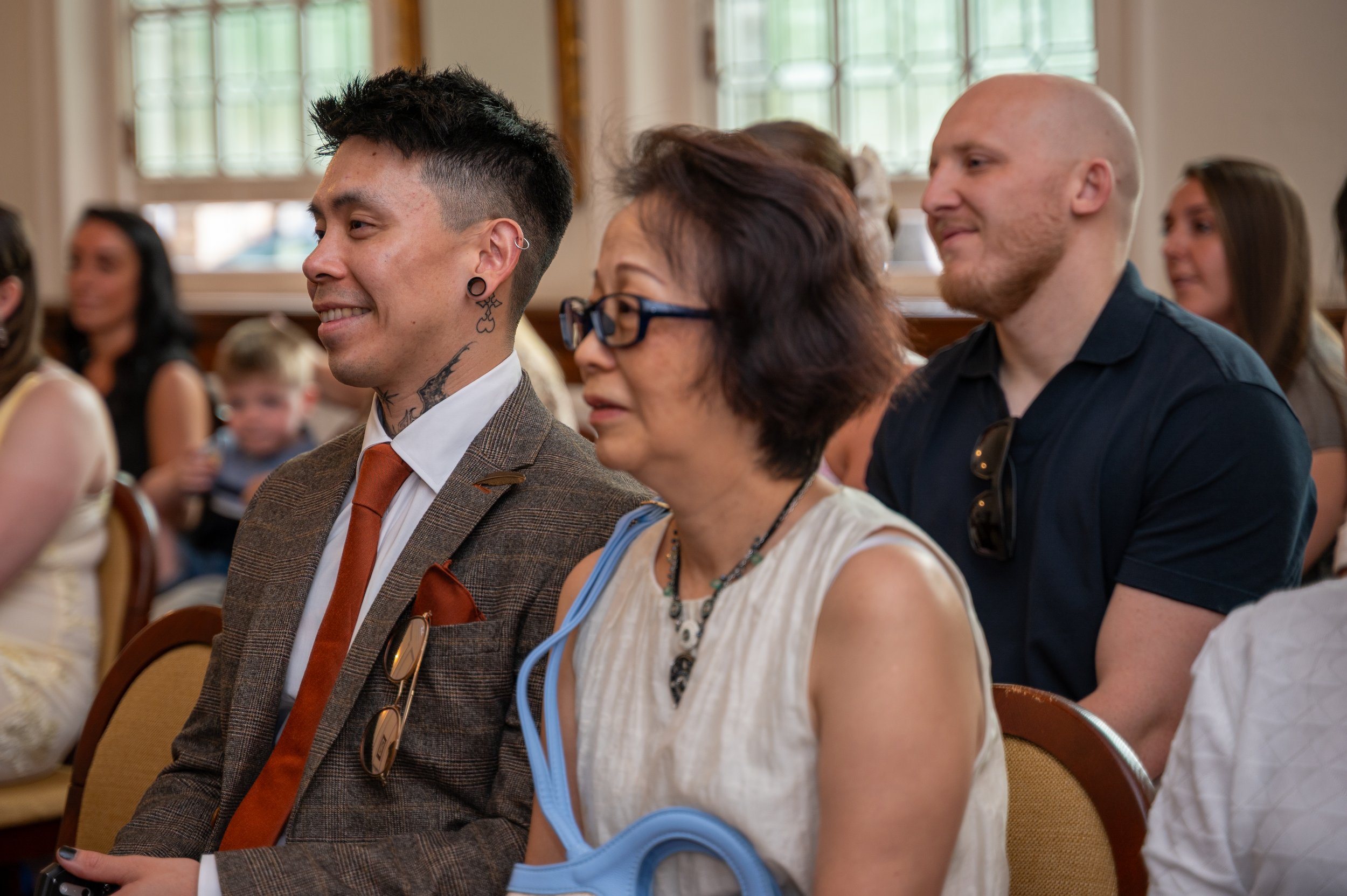 Guests at an Oxfordshire Wedding in The Dexter Room in Oxford