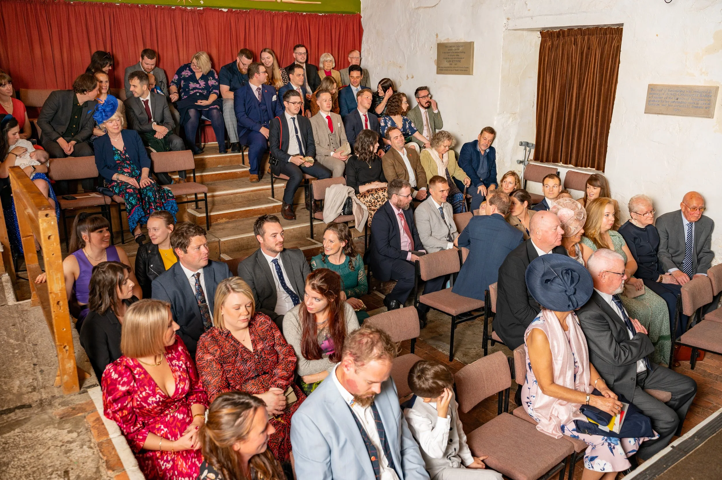 Wedding Guests wait for the couple to arrive Darren Weston Wedding Photography