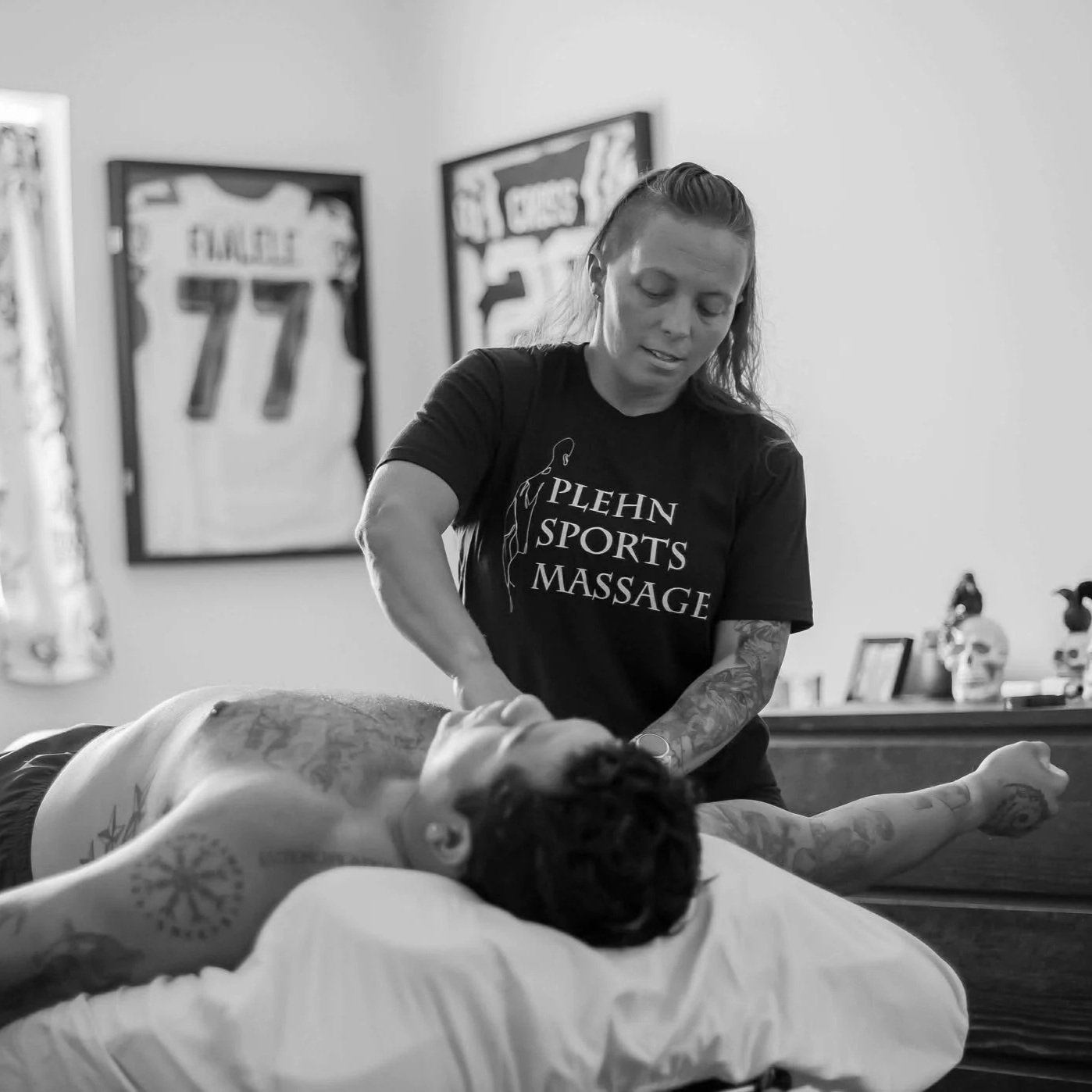 Emily treating an Olympic Weightlifter and Runner