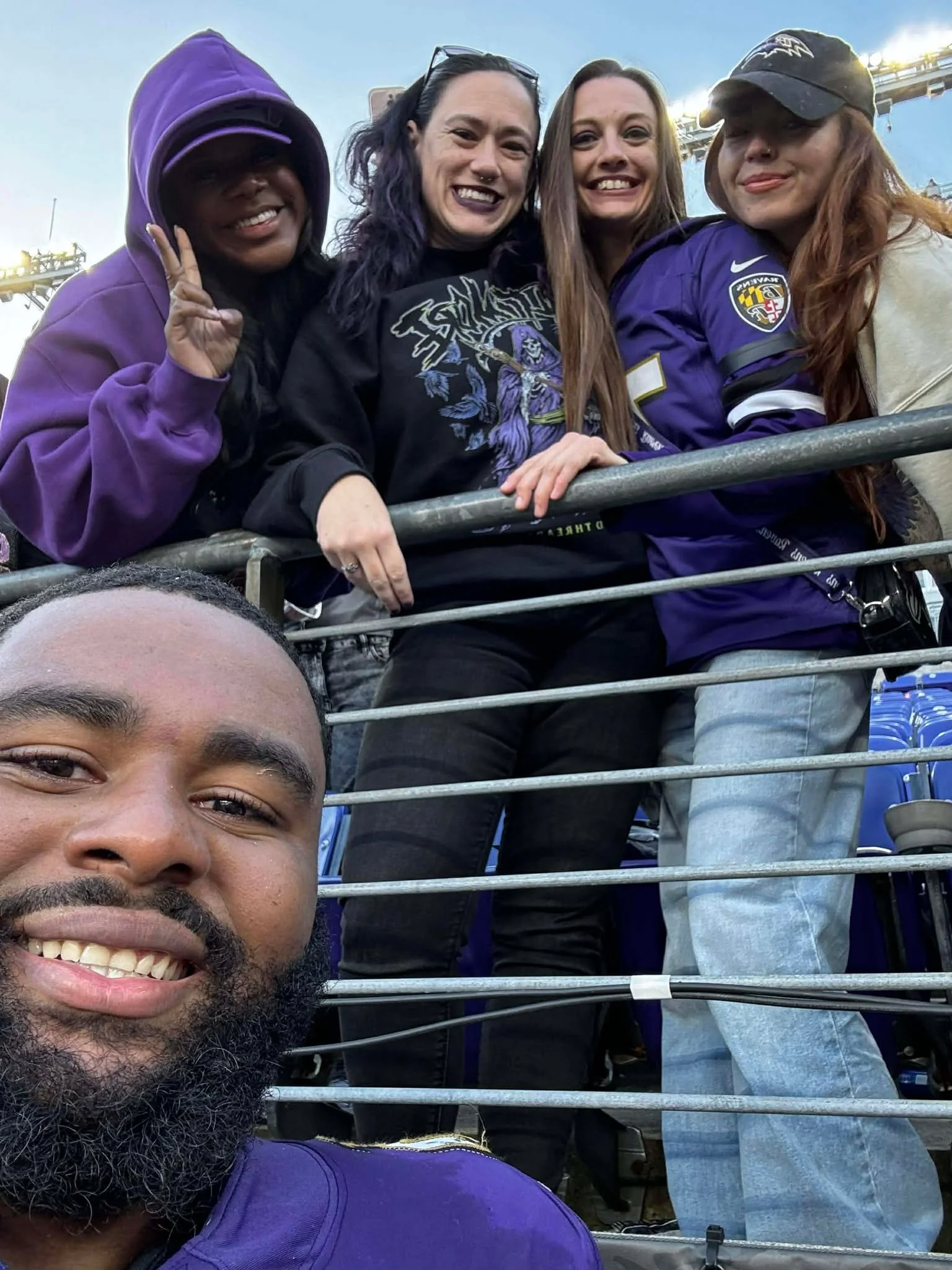 Enjoying time with Broderick Washington post game