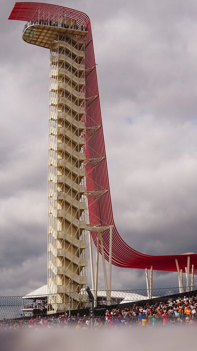 View of the COTA Tower from the Track