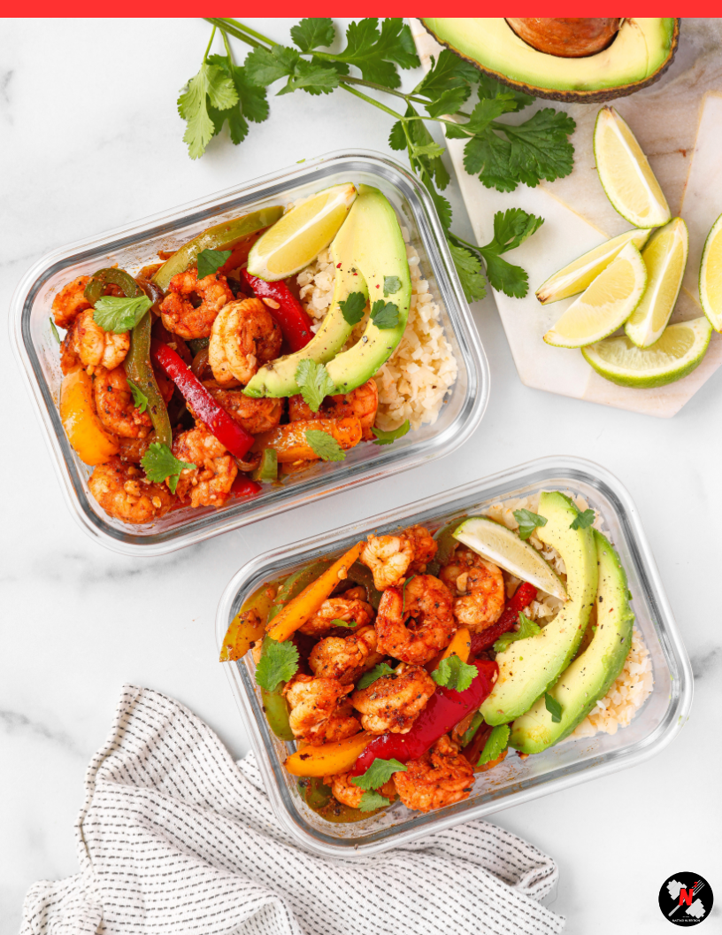 Low-Carb Shrimp Fajita Meal Prep Bowl