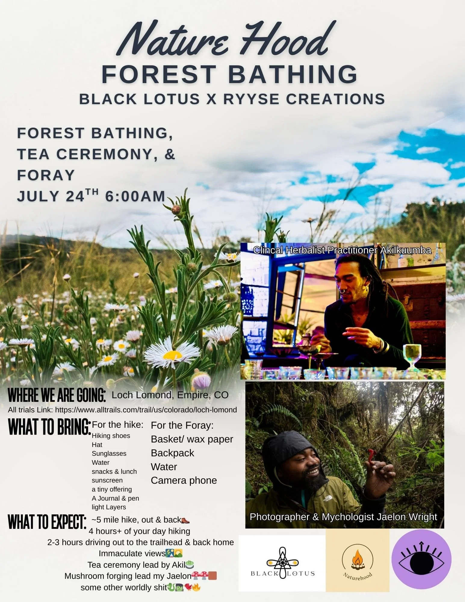 Nature Hood: Black Lotus x Ryyse Creations Forest Bathing, Tea Ceremony & Foray