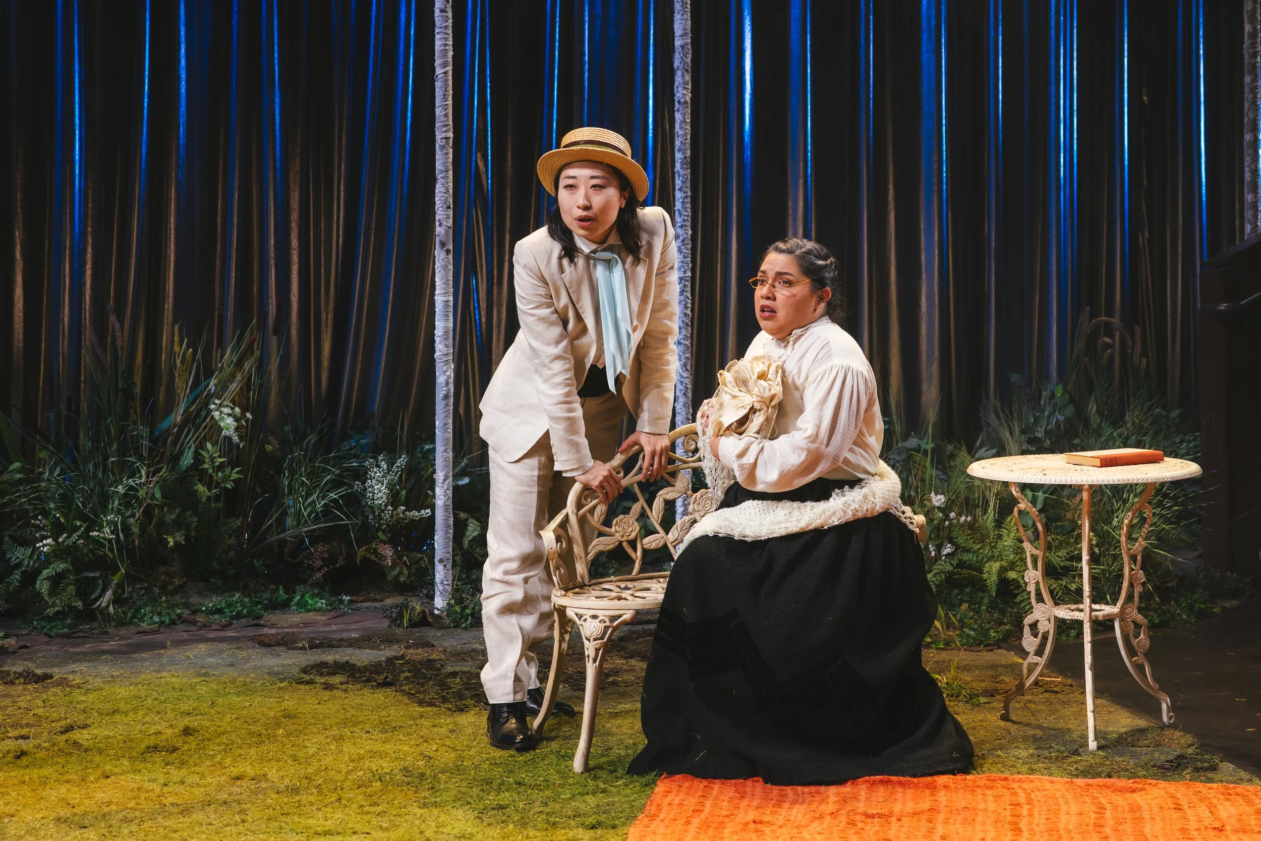 Creative Team:
Directed by Sebastián Bravo Montenegro
Scenic Design by Porter Lance
Costume Design by Nour Afifi
Lighting Design by Marley Keith
Sound Design by Gideon Hall
Stage Manager: Aly Lubiens

Photos by Sunny Martini, permission granted to us