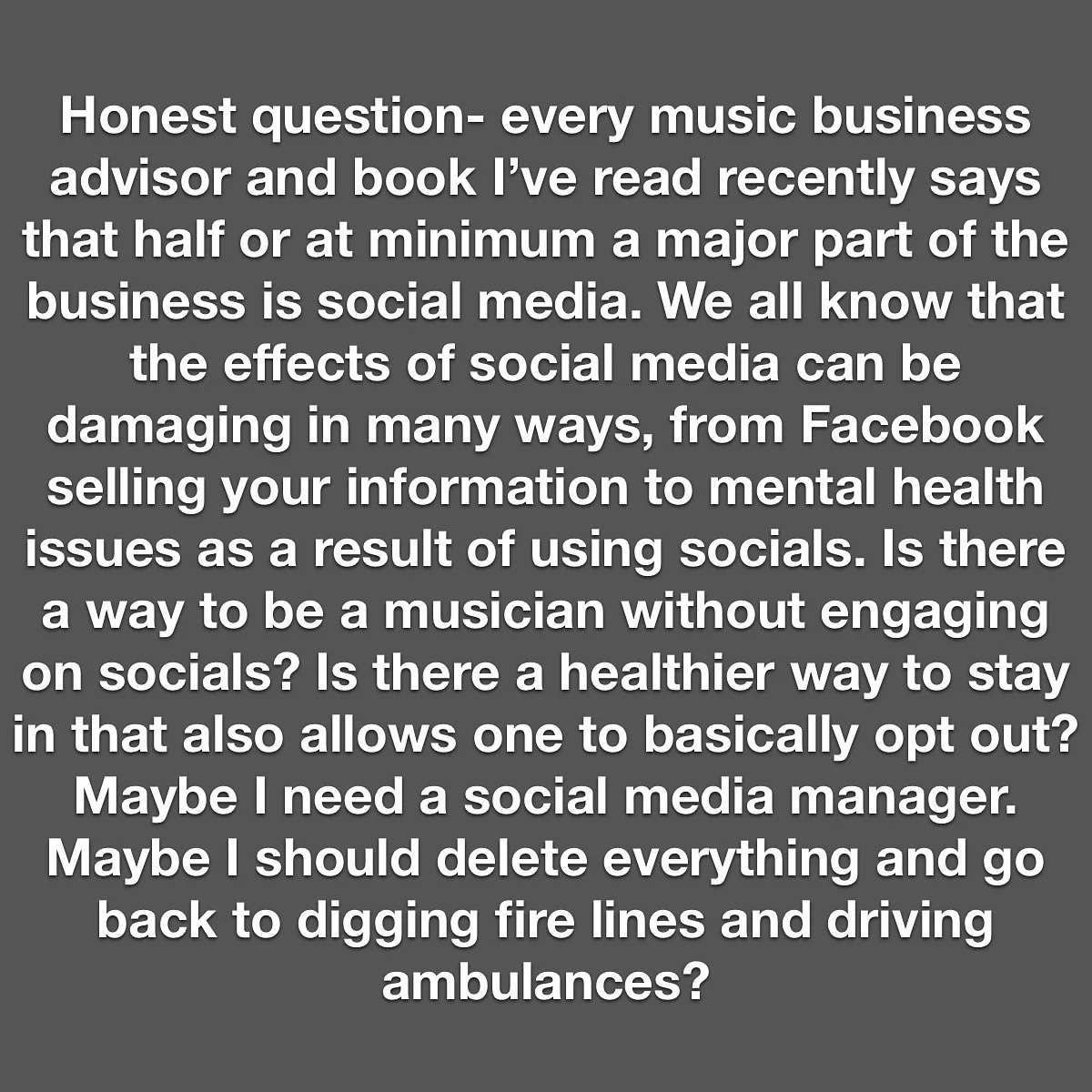 Jesus says if your right hand causes you to sin cut it off. How many of us have made our right hand our cell phones and social media? How can one break away from the garbage without reverting back to the early 2000s without podcasts and maps? Uh. Er.