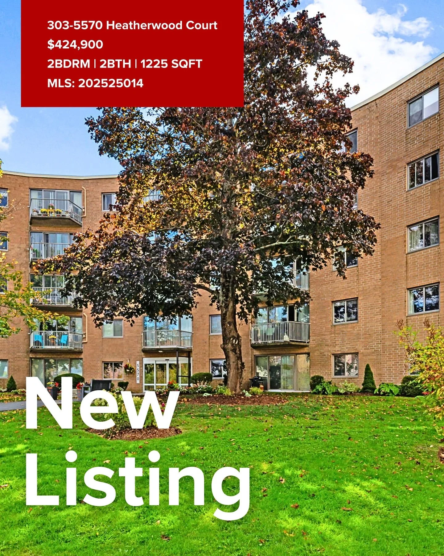 ✨ New Listing in Halifax&rsquo;s North End ✨

Looking for more space, less stress, and everything included?

Welcome to 303-5570 Heatherwood Court 🏡

✅ Over 1,200 sq. ft. of carpet-free living
✅ 2 spacious bedrooms + 2 full bathrooms
✅ Massive prima