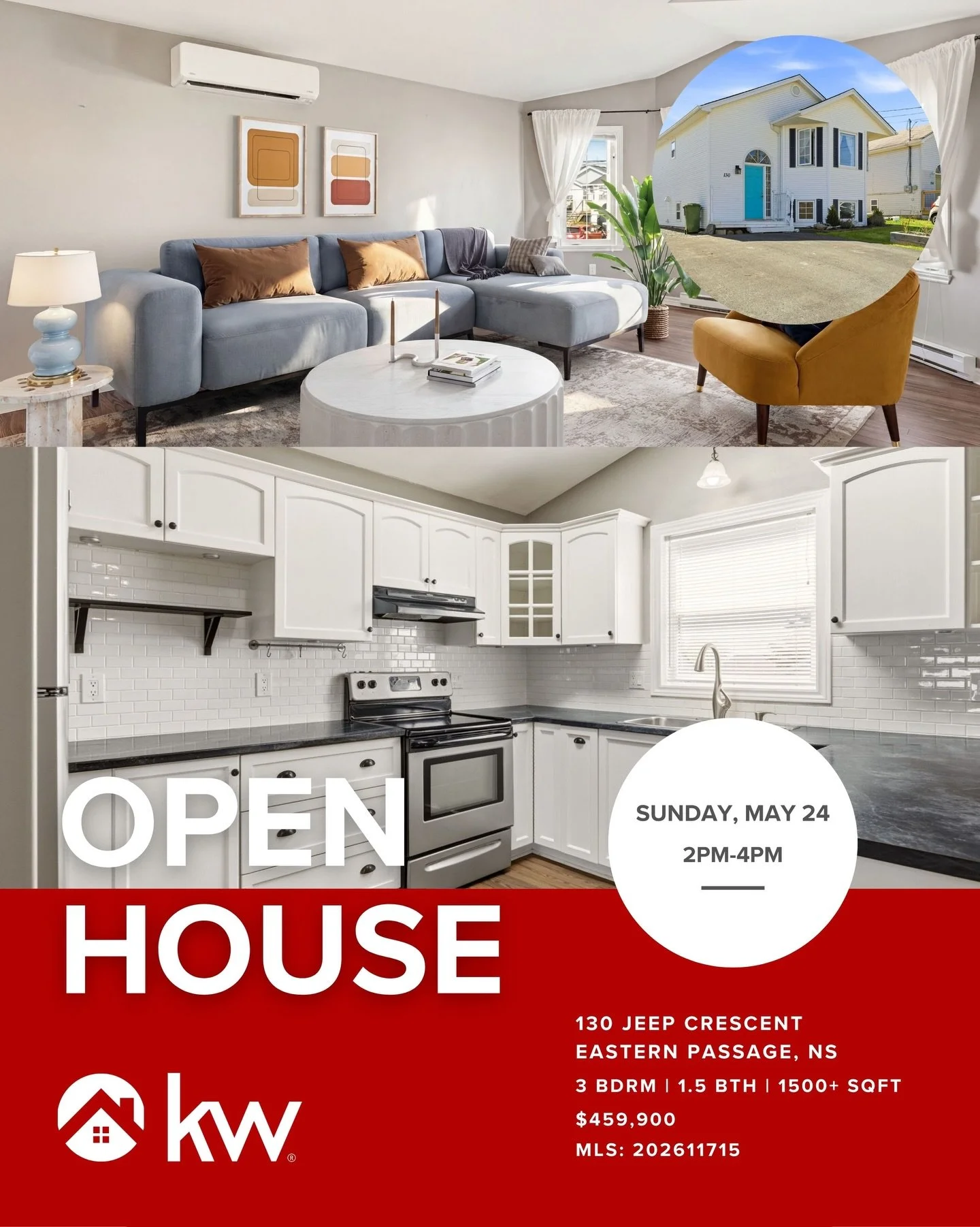 🏡 Open House Tomorrow! Come tour this beautiful 3-bedroom home in Eastern Passage, hosted by @keyswithcoby!

📍 Where: 130 Jeep Crescent, Eastern Passage

⏰ When: Sunday, May 24 | 2:00 PM &ndash; 4:00 PM

💰 Price: $459,900 (MLS: 202611715)

Stop by
