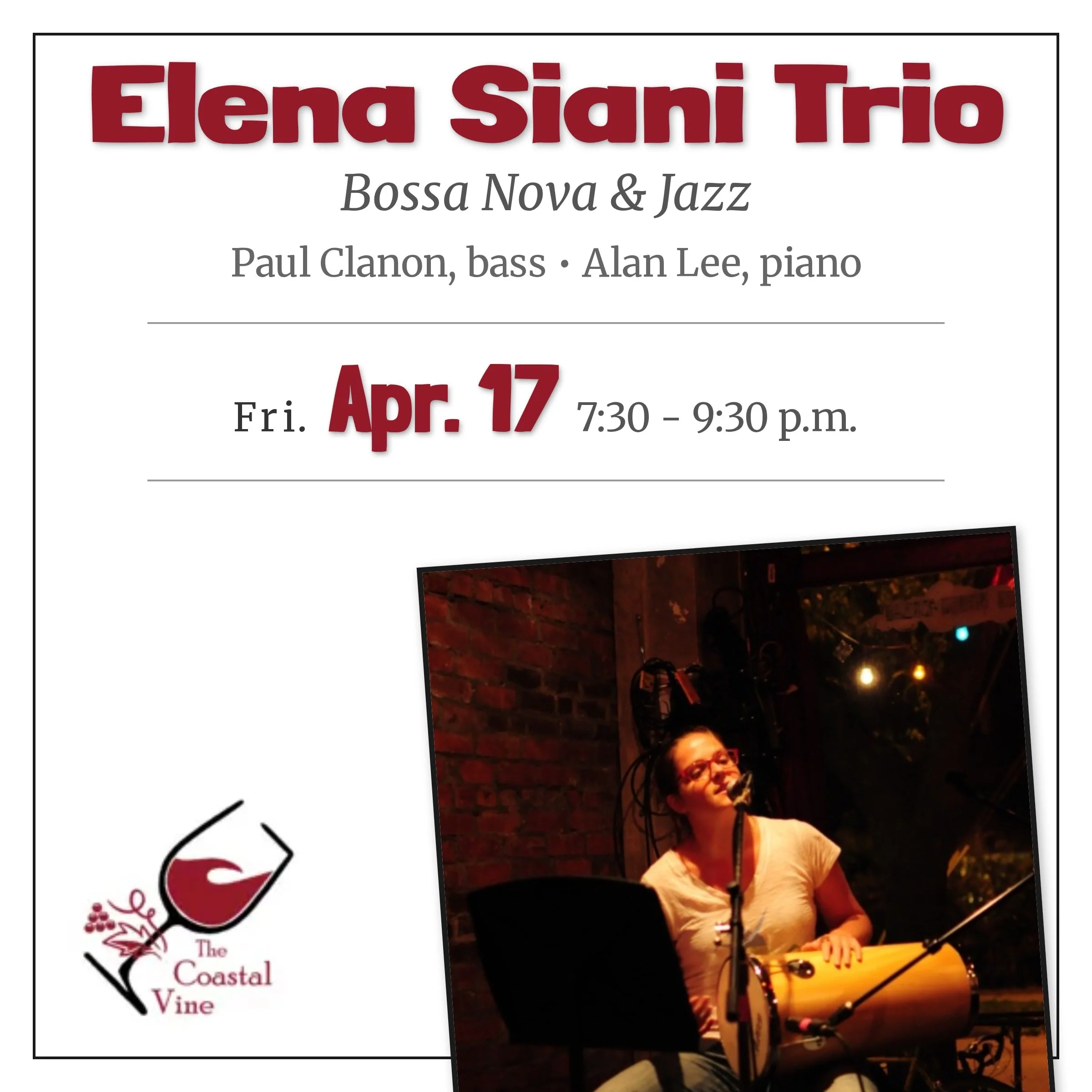 Live Jazz: The Elena Siani Trio