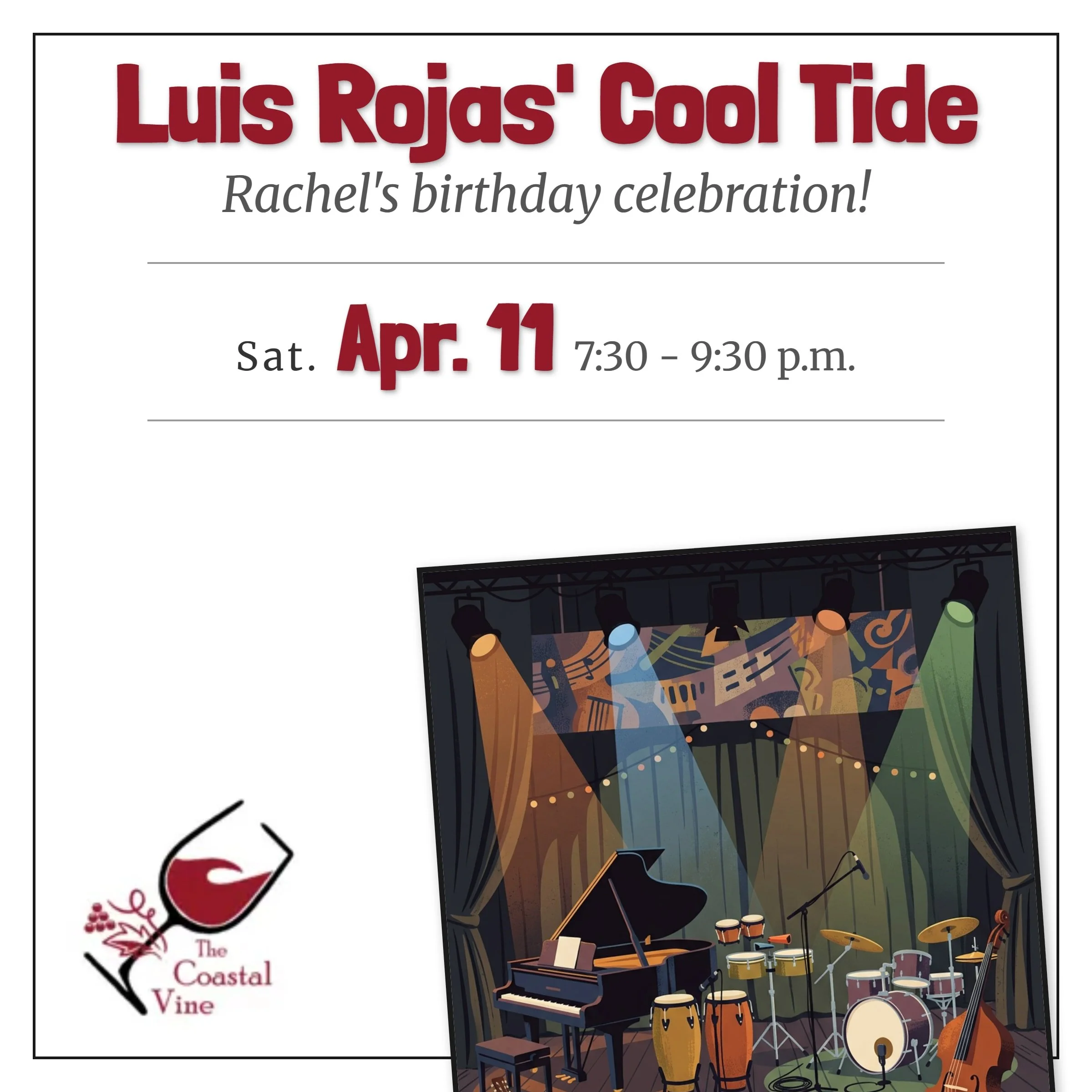 Rachel's Birthday Celebration w/ Luis Rojas Cool Tide Jazz