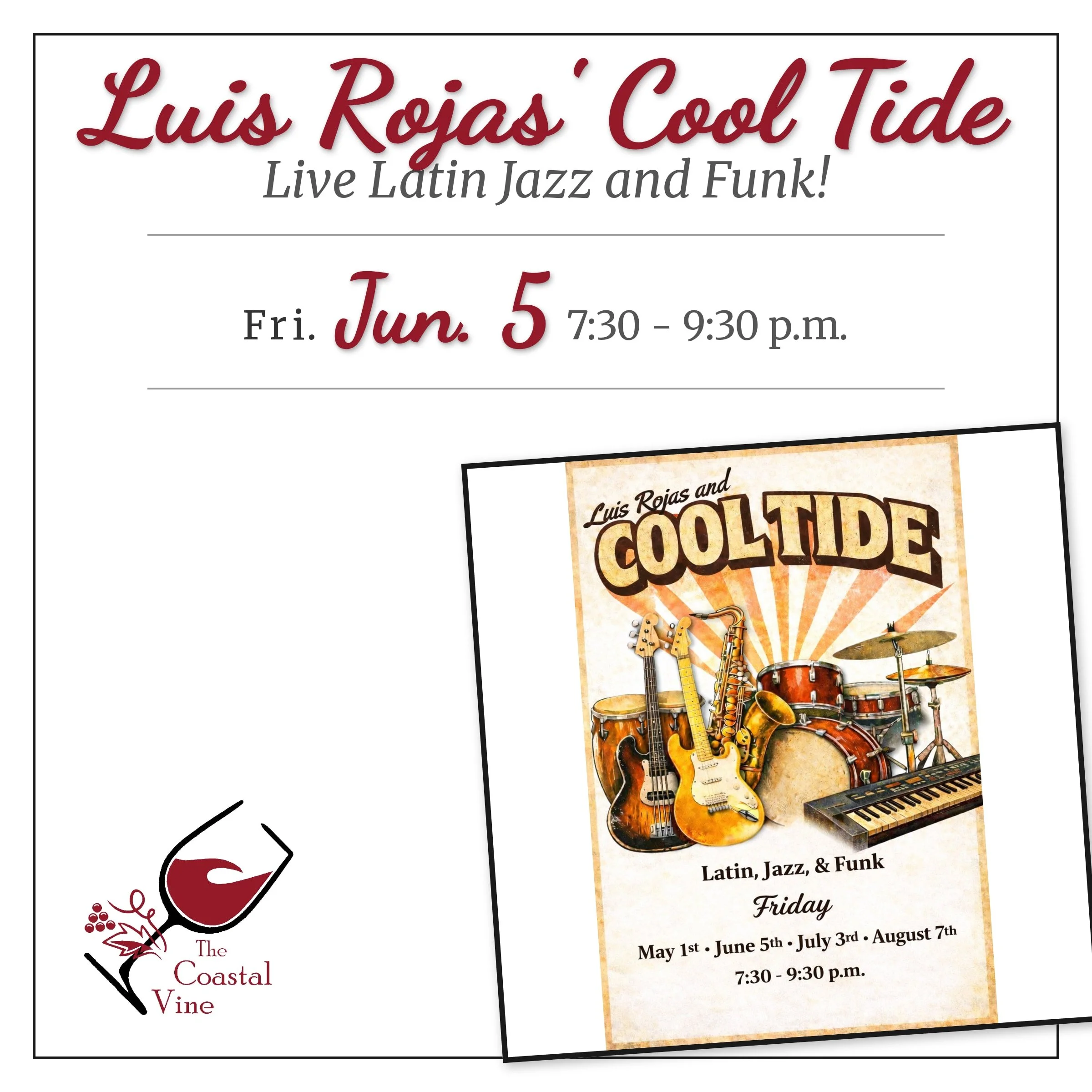 Live Jazz: Luis Rojas’ Cool Tide