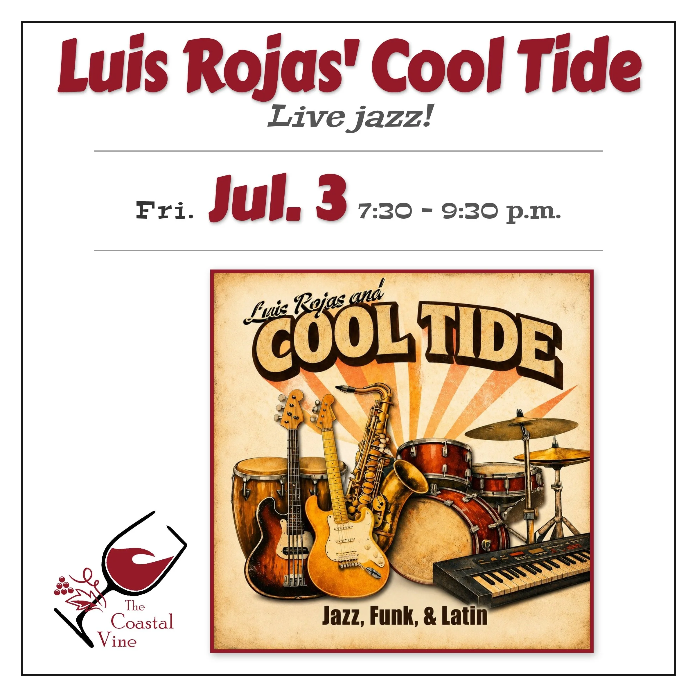 Live Jazz: Luis Rojas’ Cool Tide