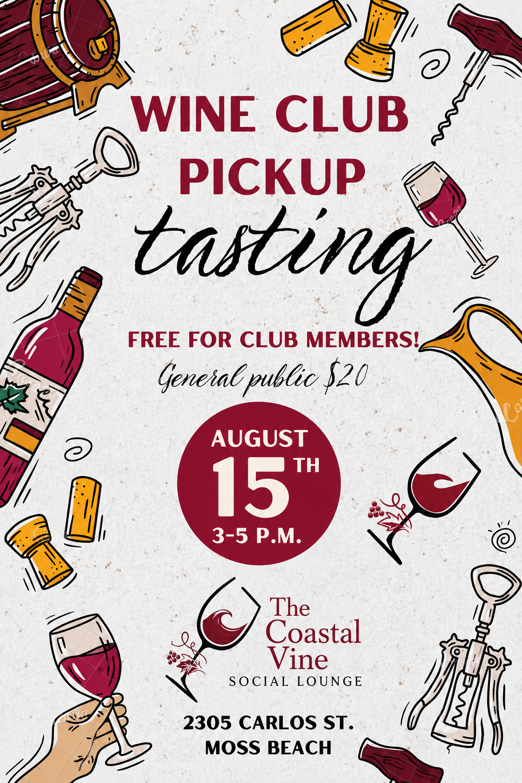 Wine Club Pickup Tasting