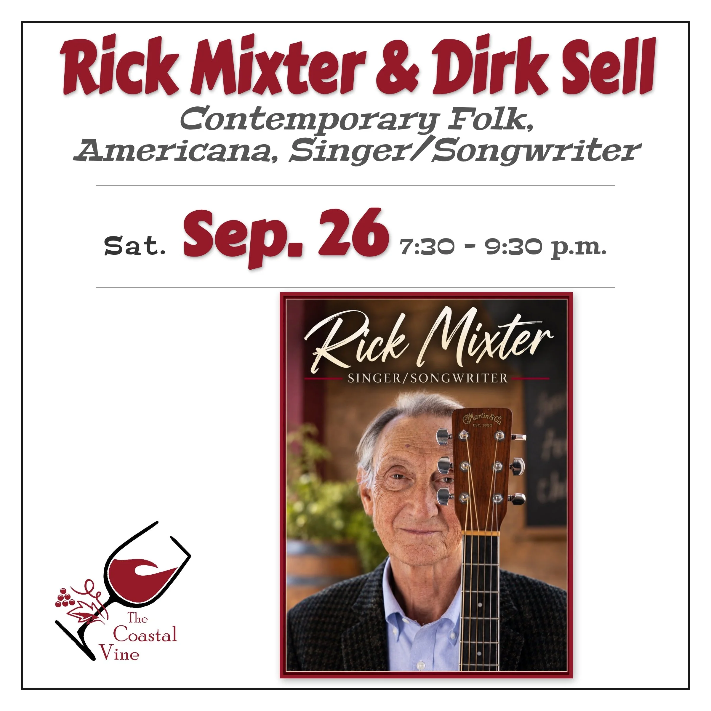 Live Music! Rick Mixter &amp; Dirk Sell