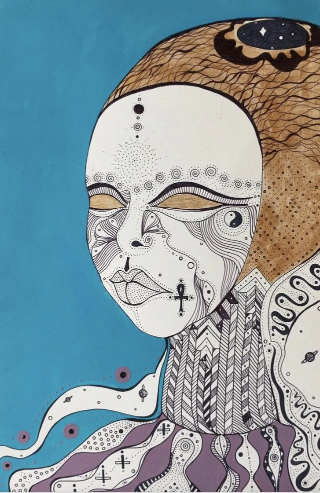 Alien Queen
11"X14"
Acrylic and ink on paper
$75 - Sold