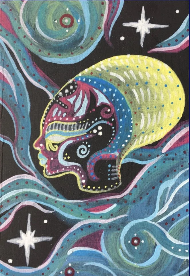 Little Alien
2.5"X4"
Acrylic on wood
$80 - Sold