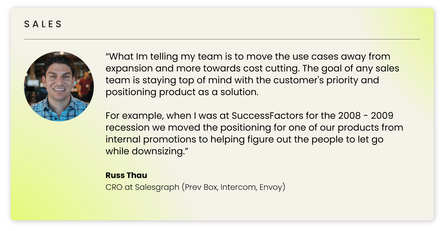 Russ Thau, CRO at Salesgraph (Formerly Intercom, Envoy) (Copy)