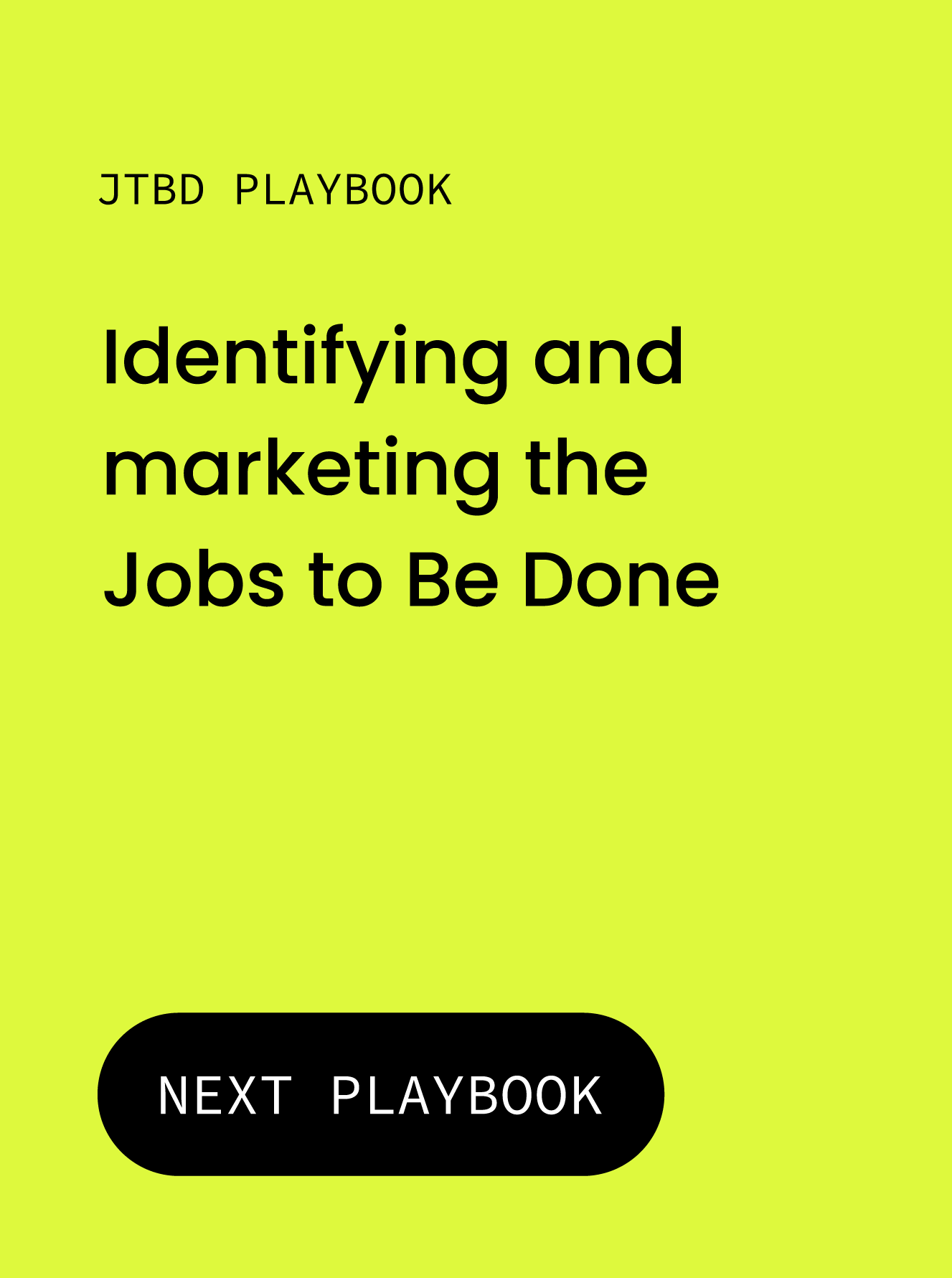 JTBD Playbook