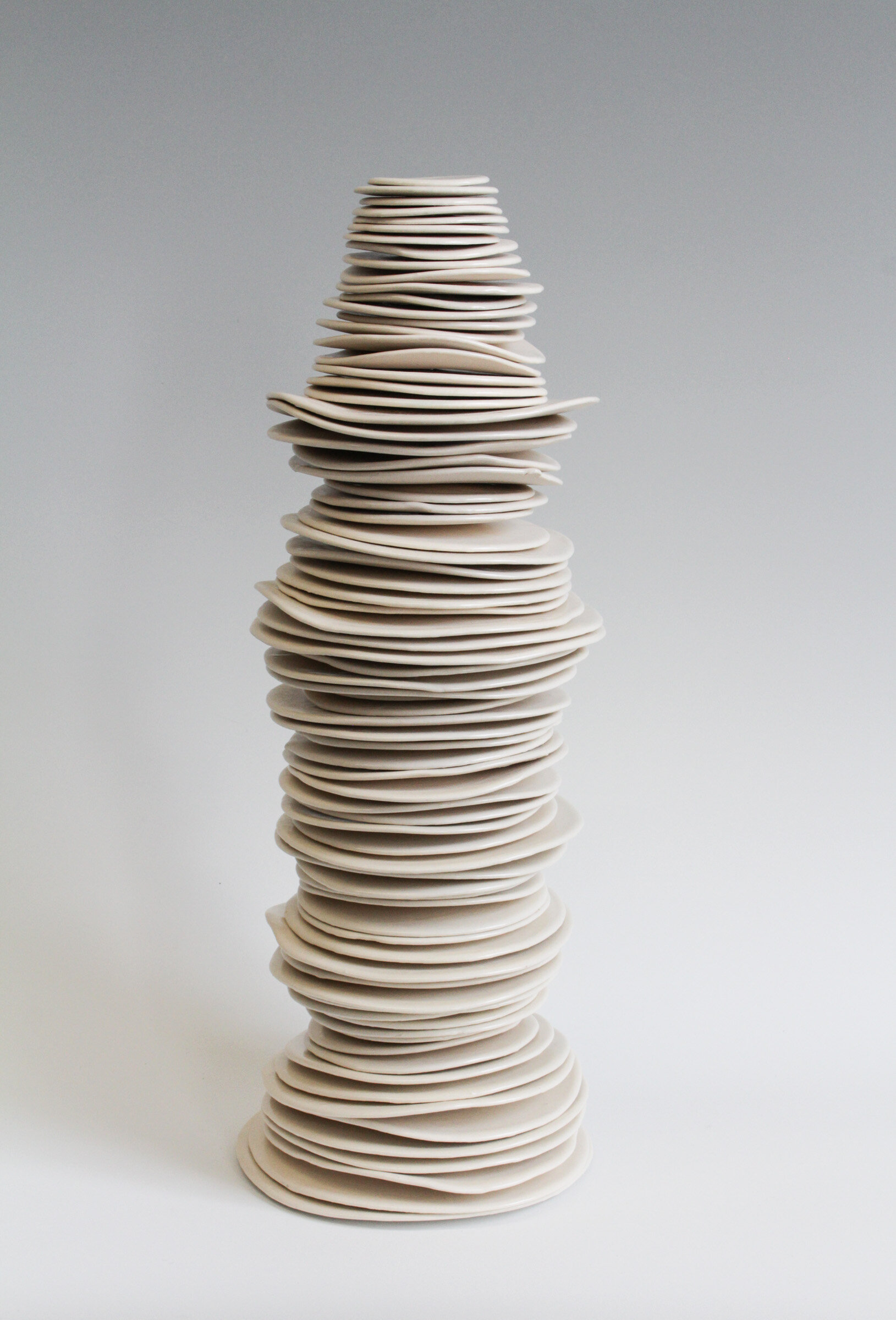 Stacked Circles, 2017, Porcelain, 14 x 5 Diameter