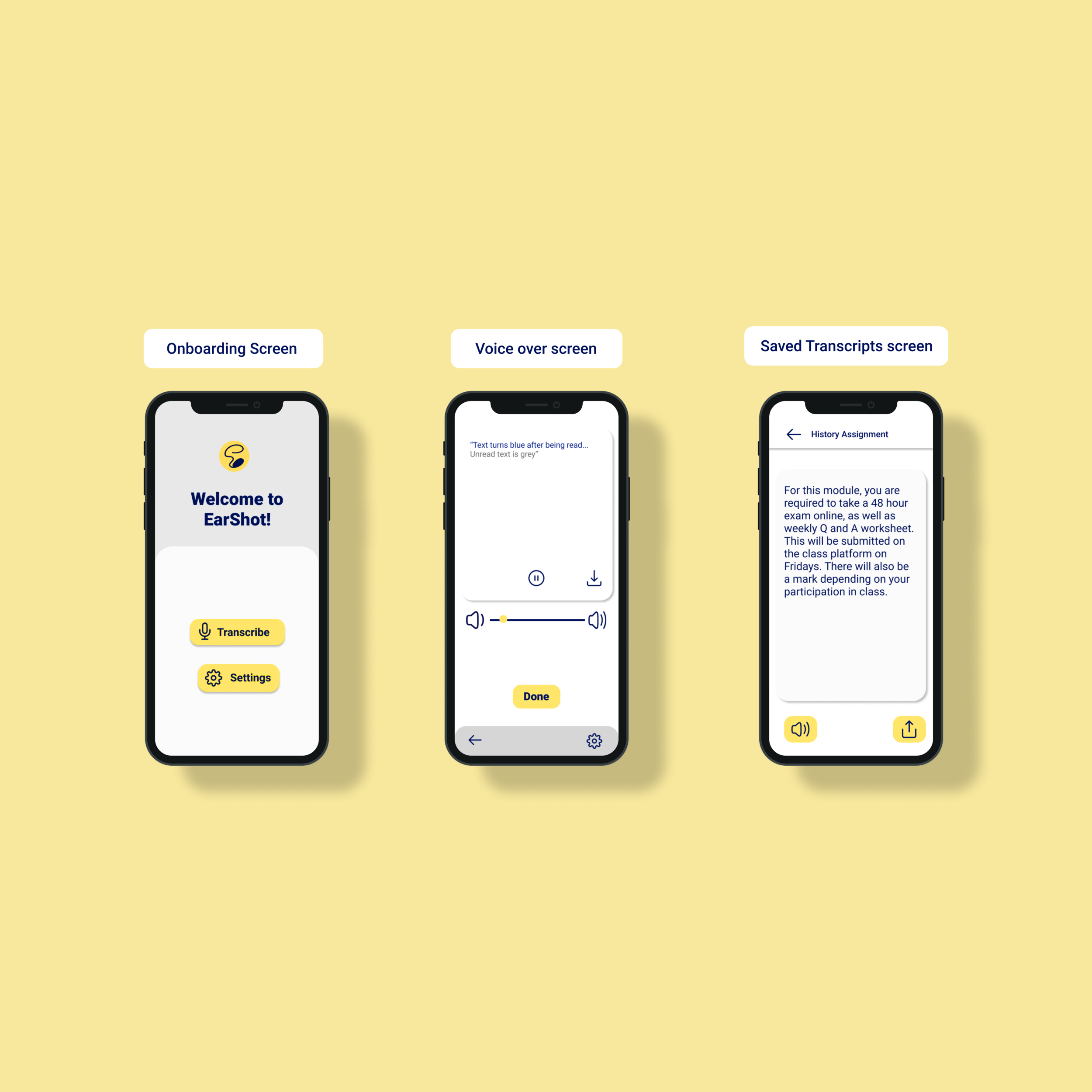 EarShot App: designing a transcribing app for people with hearing disabilities