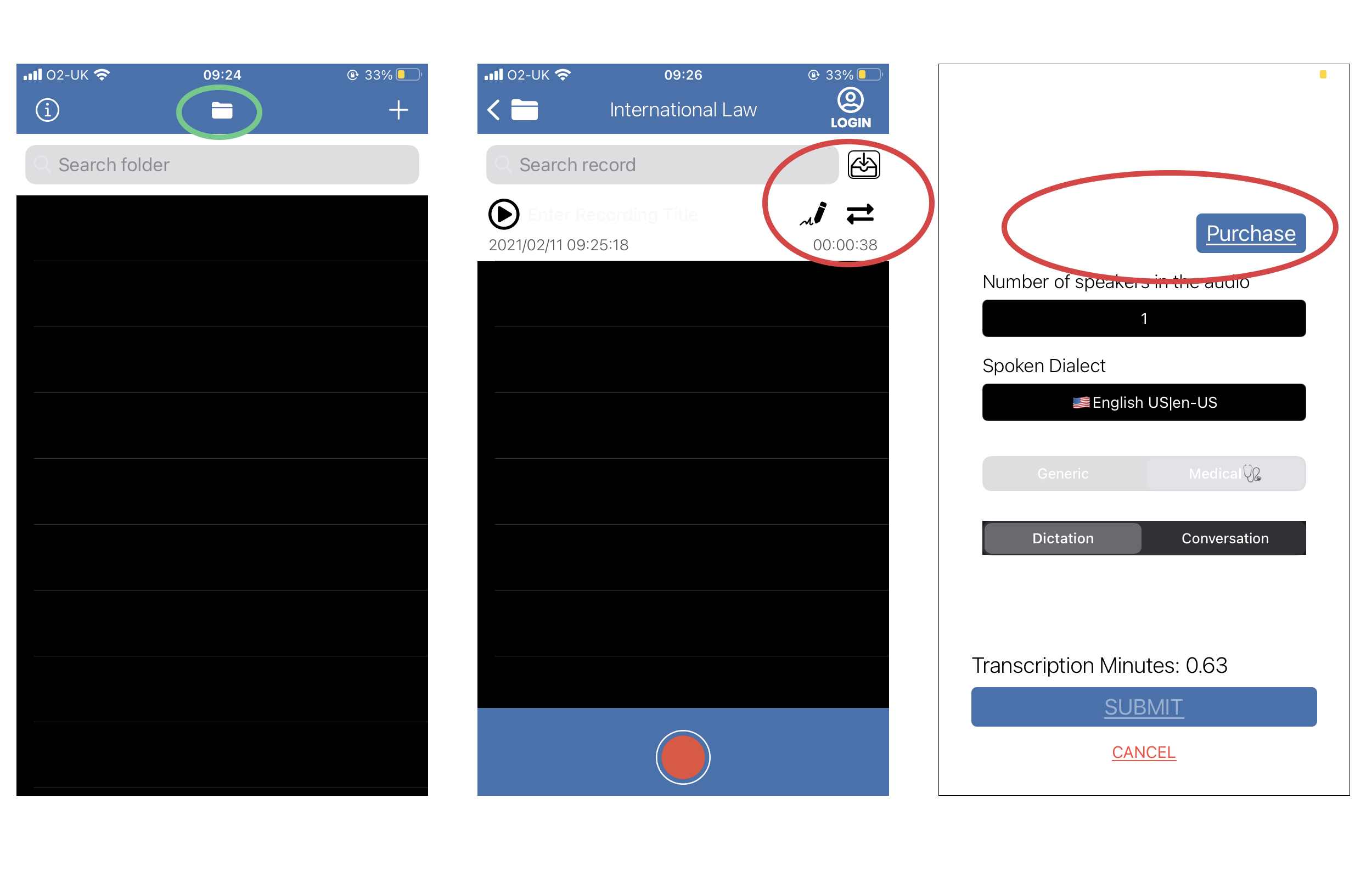 SmartScribe Screens