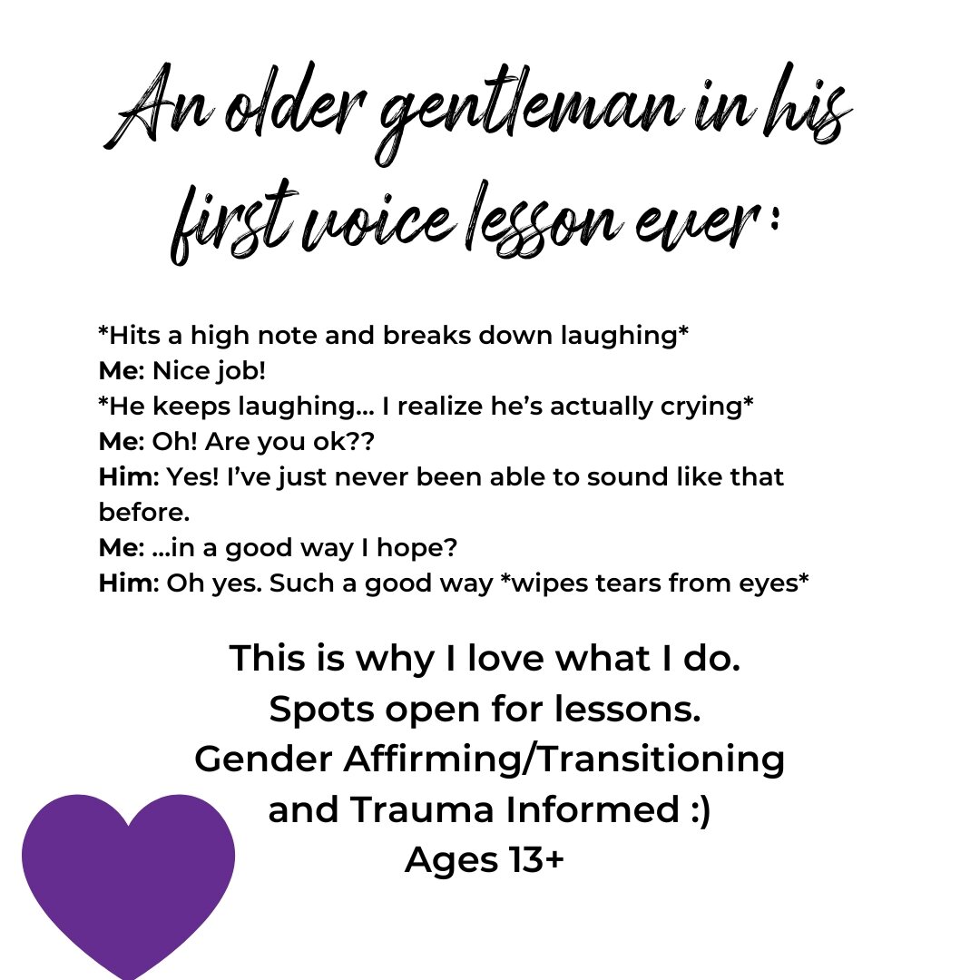 #yourvoicematters #voicelesson #vocalcoach #genderaffirming #traumainformed #gendertransitioning #singinglesson #singinglessons #createdtocreate  #performerlife #performers #theaterlife #theatrelife #artistssupportartists #creativelifehappylife #reac