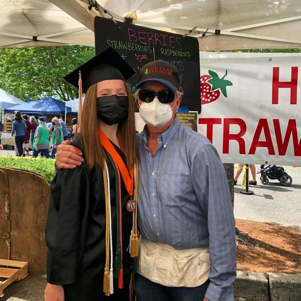 Congratulations to Winters Farms' Ava for graduating 4th in her class at Beaverton High School this year! Ava has been working at Chirs and Marvin's booths for the past year and will be heading to Notre Dame in the fall. 
&nbsp;#graduation #troutdale