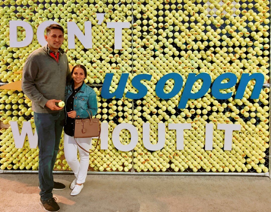 Anyone else tuning in to watch the @usopen men&rsquo;s final this afternoon?! 🎾⠀⠀⠀⠀⠀⠀⠀⠀⠀
⠀⠀⠀⠀⠀⠀⠀⠀⠀
Wish this was a recent photo but it&rsquo;s a throwback from the 2019 men&rsquo;s semis. We&rsquo;ll be watching on TV this year but if you ever have 