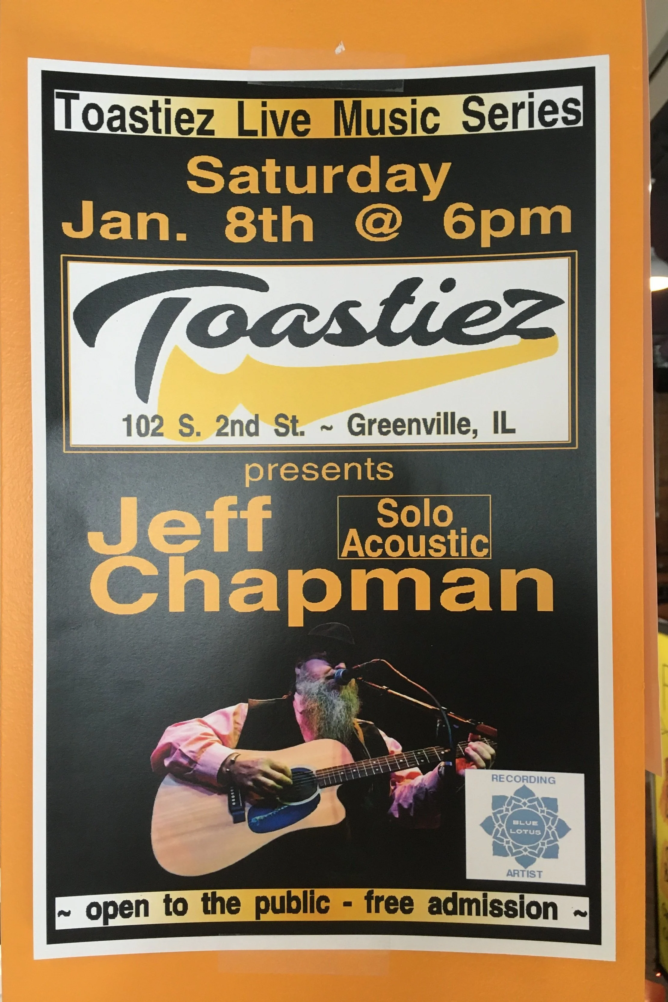 Live Music @ Toastiez w/ Jeff Chapman Acoustic — Greenville Smart
