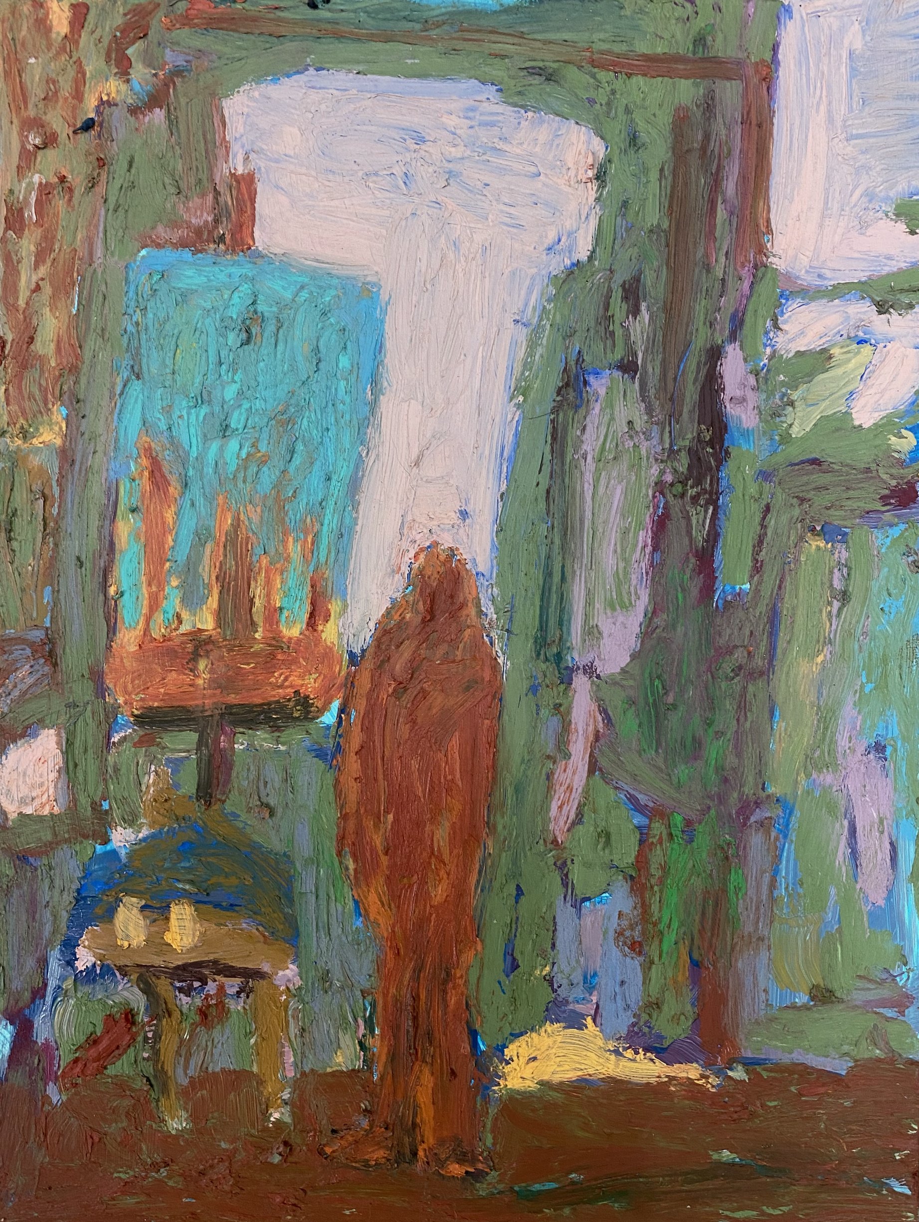   Rowse Close   Oil and oil pastel on panel,  (24 x 18cm) 2022 