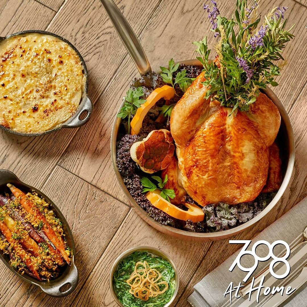 &quot;7908 At Home&quot; holiday dinner package. Dinner designed for 4 people.

Featuring a choice of:
Whole Roasted Chicken
21 Day Dry Aged Ribeye (32 oz)
Salmon Coulibiac

All dinner packages include 3 sides and dessert,  Holiday Eggnog Cheesecake 