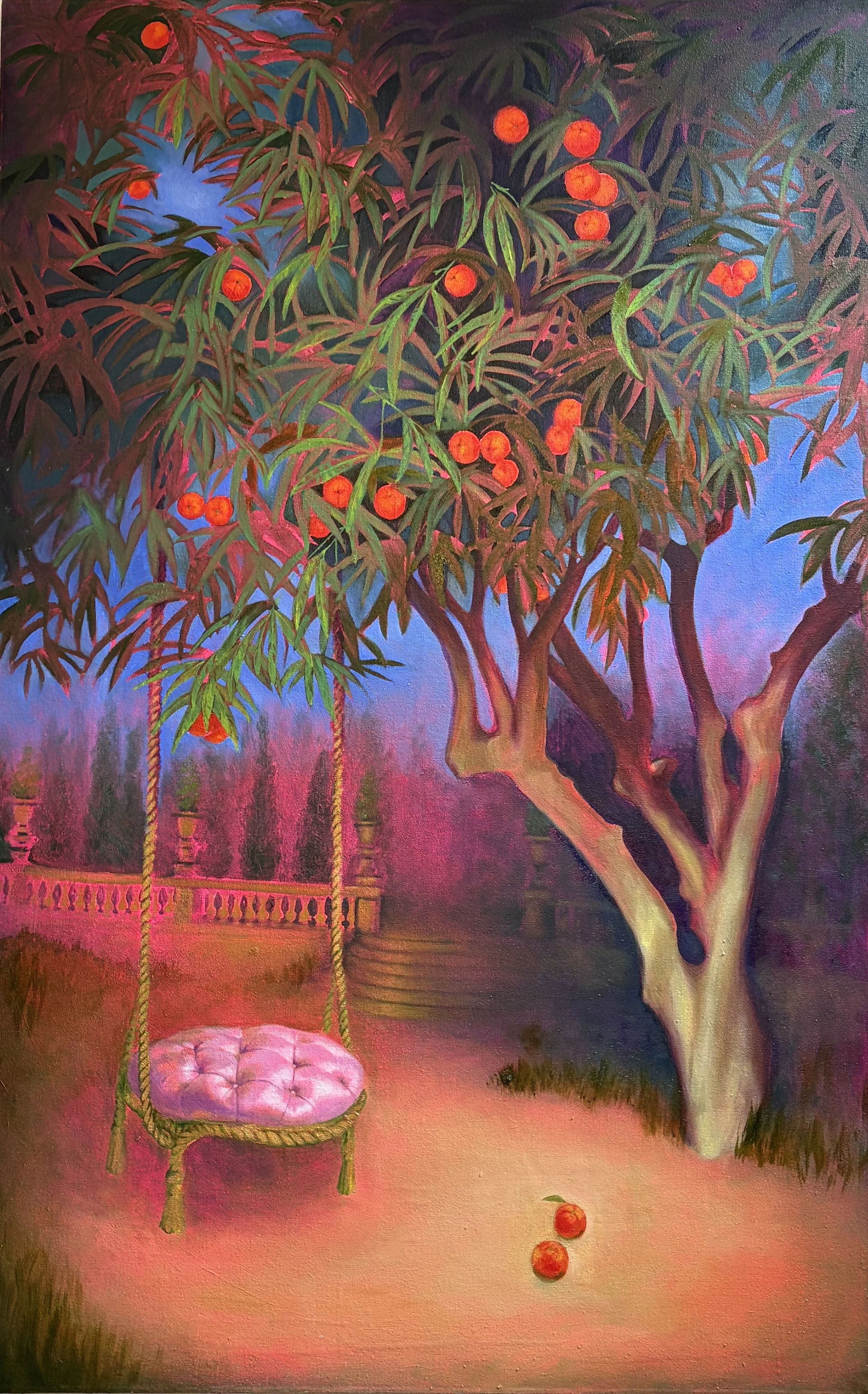 JO_GAMEL_Le Jardin des Orangeries Secrètes (The Secret Orangerie Garden)_43” x 68”_oil paint on stretched canvas_Dec 2025_5000 USD.jpg