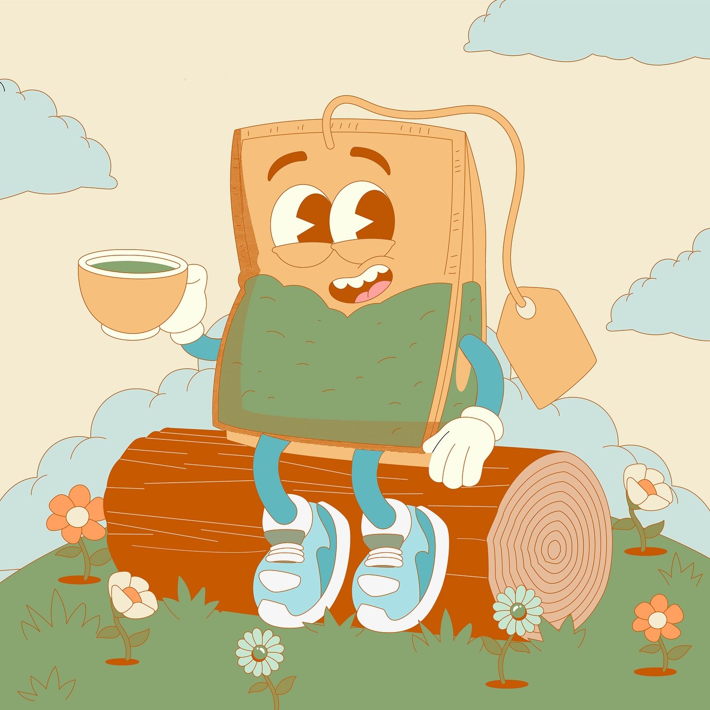 A little late to the #drawntosummer25 party. But here is my entry for Tea Party &amp; Whimsy. A tea bag man who is drinking tea. Is it weird? Probably. But it&rsquo;s also cute. 
.
.
.

#ladieswhodesign #womenofillustration #womenofdesign #artofinsta