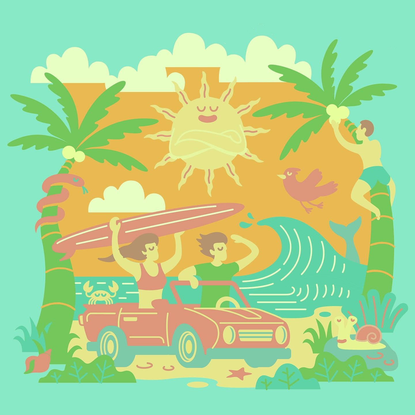A little summer fun and a post for &ldquo;sounds of the sea&rdquo; for #sunandsea2025. 
.
.
.

#ladieswhodesign #womenofillustration #womenofdesign #artofinstagram  #herestothecreatives #creativecultivate  #quotestagram #thehappysquares #creativegalg