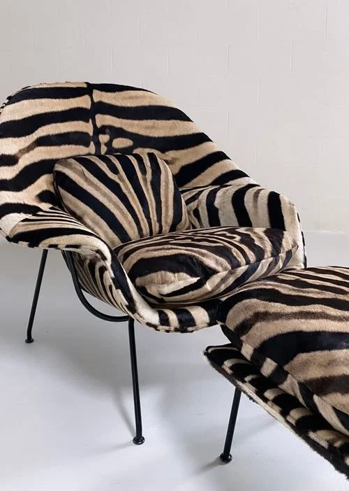 Bespoke Womb Chair and Ottoman in Zebra Hide.jpeg