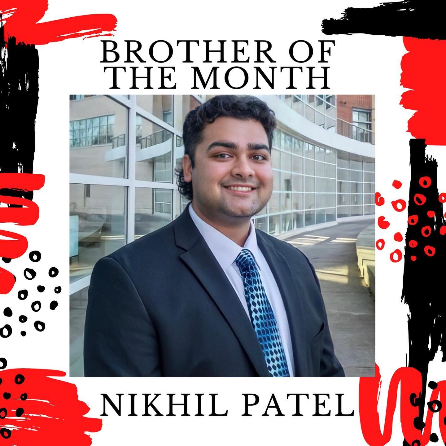 Our May Brother of the Month goes to @thenikhilpatel for being an extremely enthusiastic and encouraging brother. We are so lucky to have you join us for an additional semester!