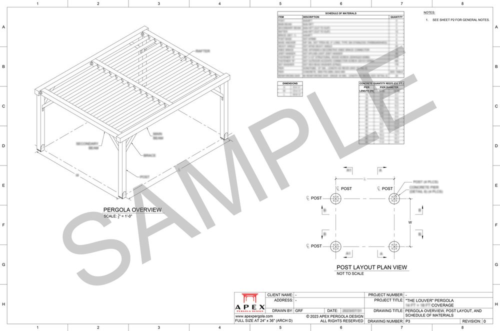 18x18 Pergola Plans | "The Louver" Pergola | Apex Pergola Design
