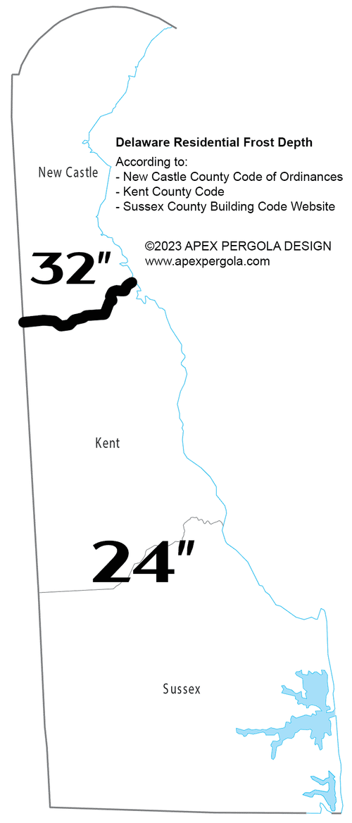 Frost Depth by State for Footing Design Apex Pergola Design
