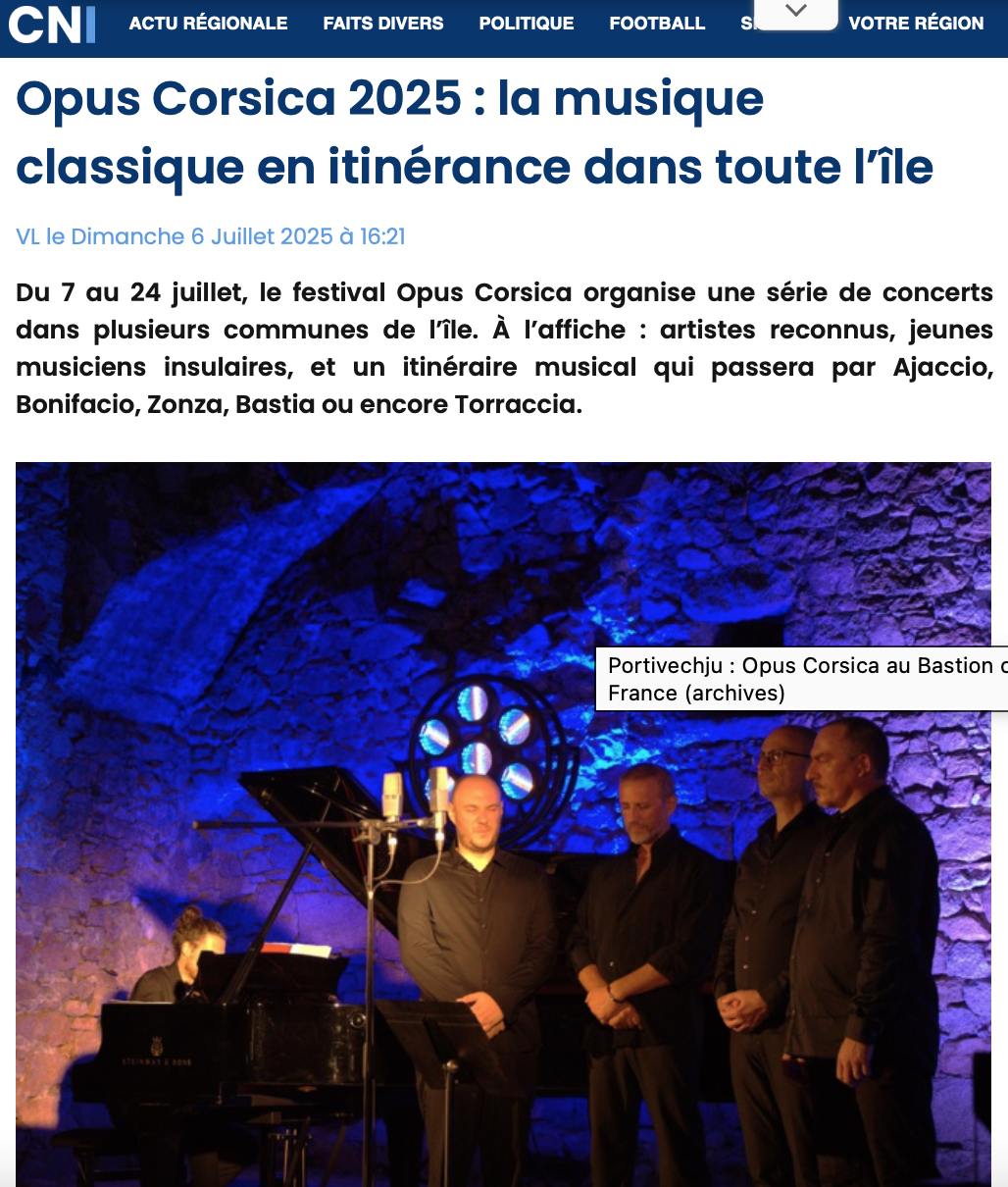 Corse Net Info reportage de la rédaction du Dimanche 6 Juillet 2025 à 16:21