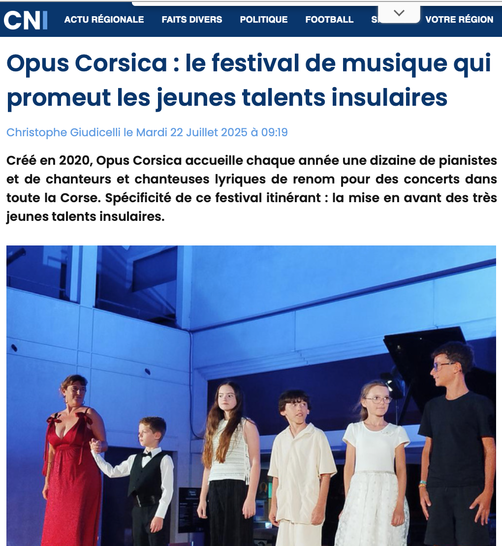 Corse Net Info reportage de Christophe Giudicelli le Mardi 22 Juillet 2025 à 9:19
