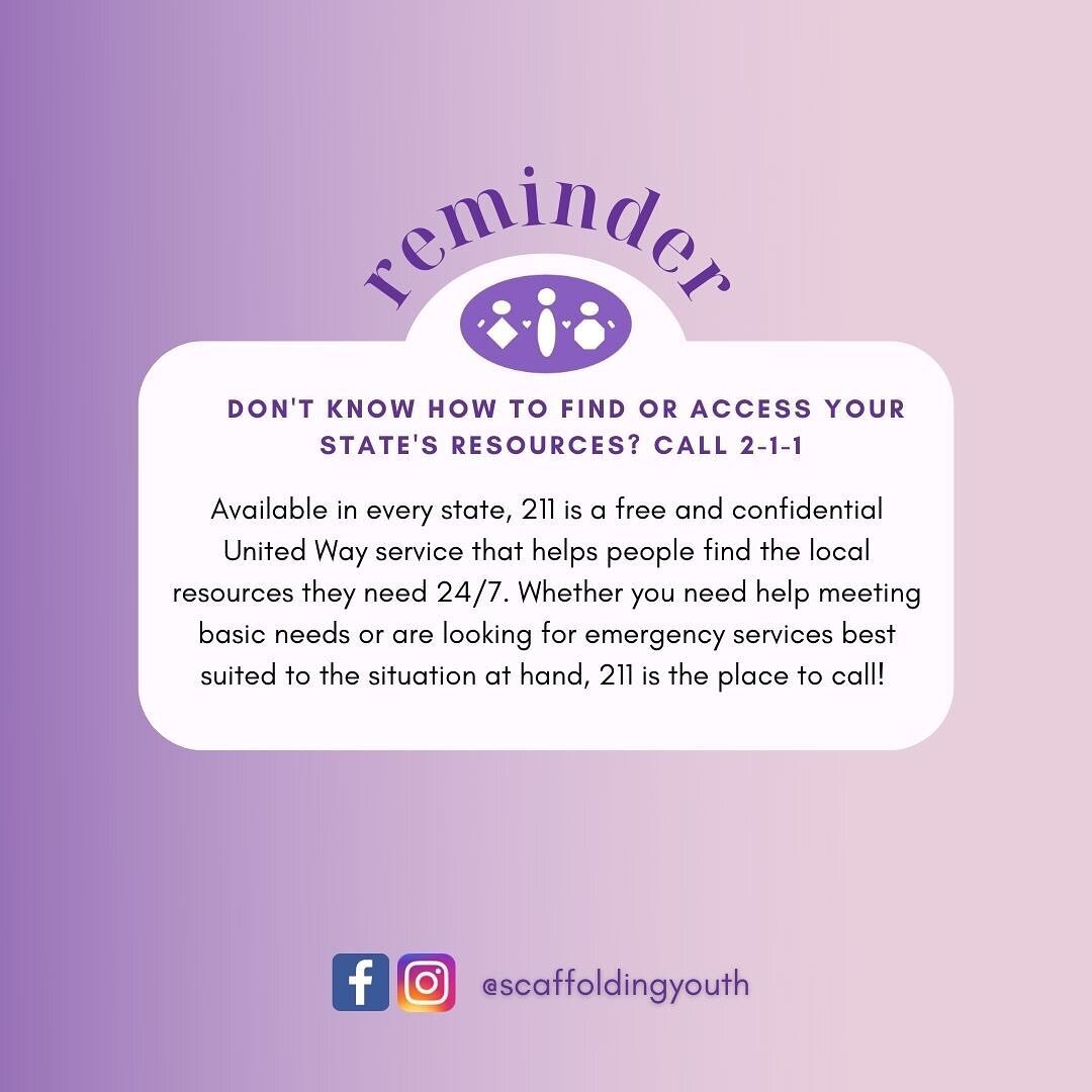 Did you know that by calling 211, you can navigate your state&rsquo;s resources more effectively? No? Check out our post to learn more about 211 and how it can help you navigate your local resources

- Scaffolding Advocacy and Inclusive Leadership, I