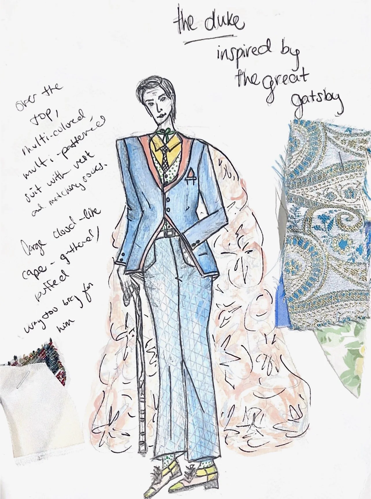 The Duke for Comedy of Errors: Water color, colored pencil, pen. 10/21