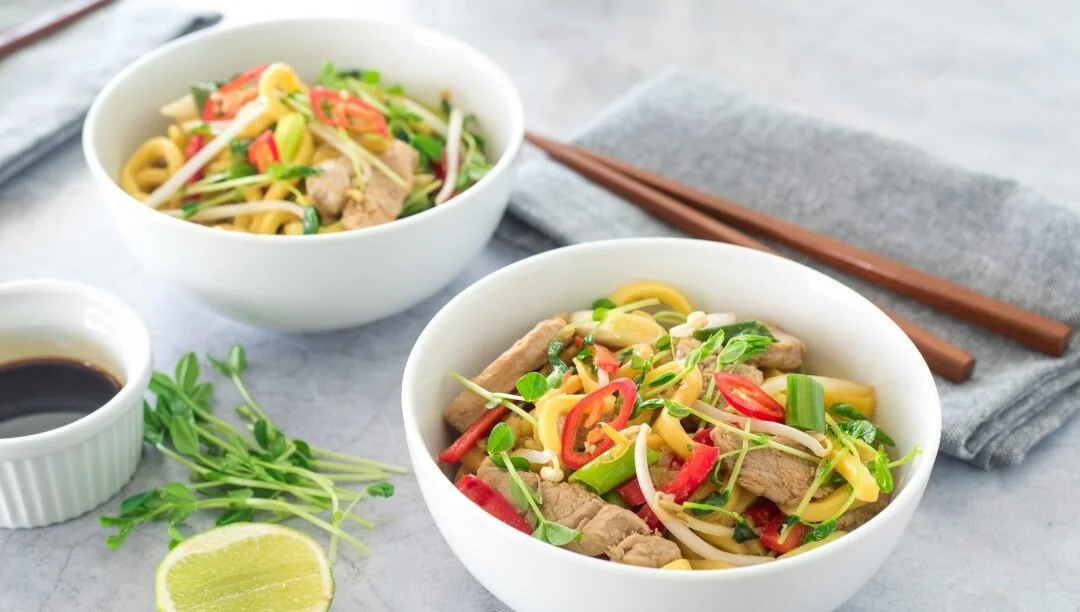 Pork, Noodle &amp; Sprout Stir Fry