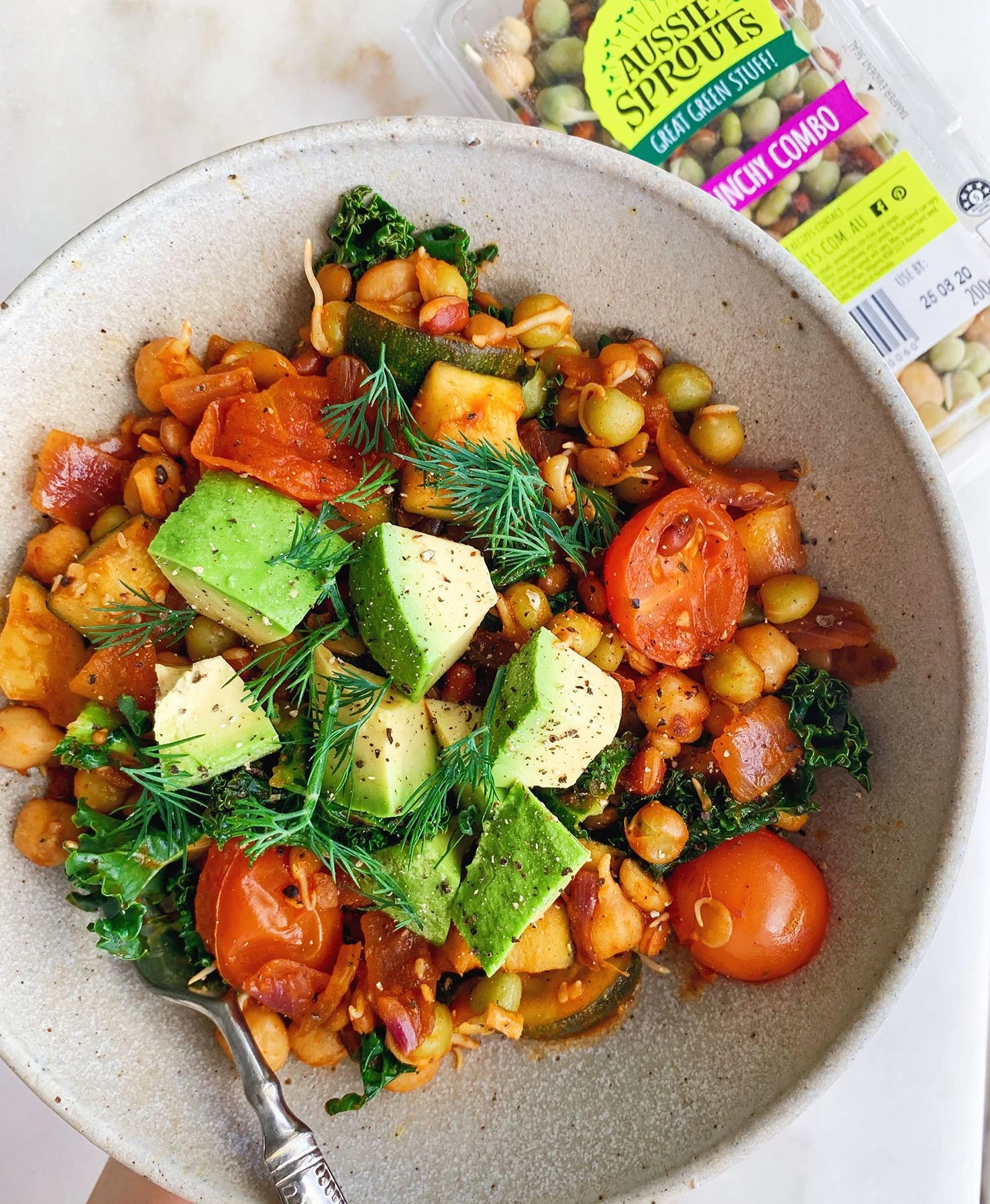 Sprout ratatouille & PB banana choc tops