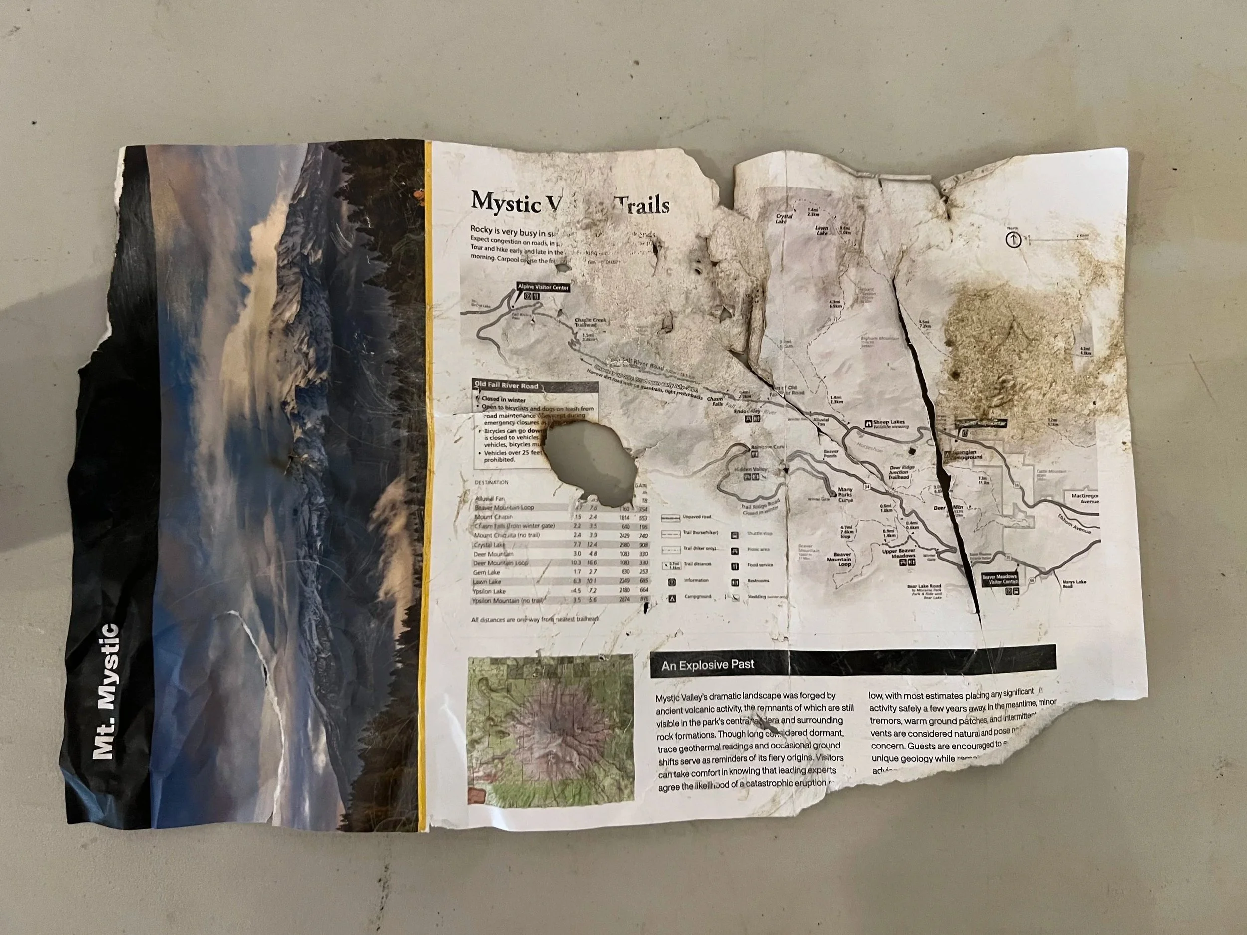 Breakdown work on custom fabricated map prop - holes, burns, dirt